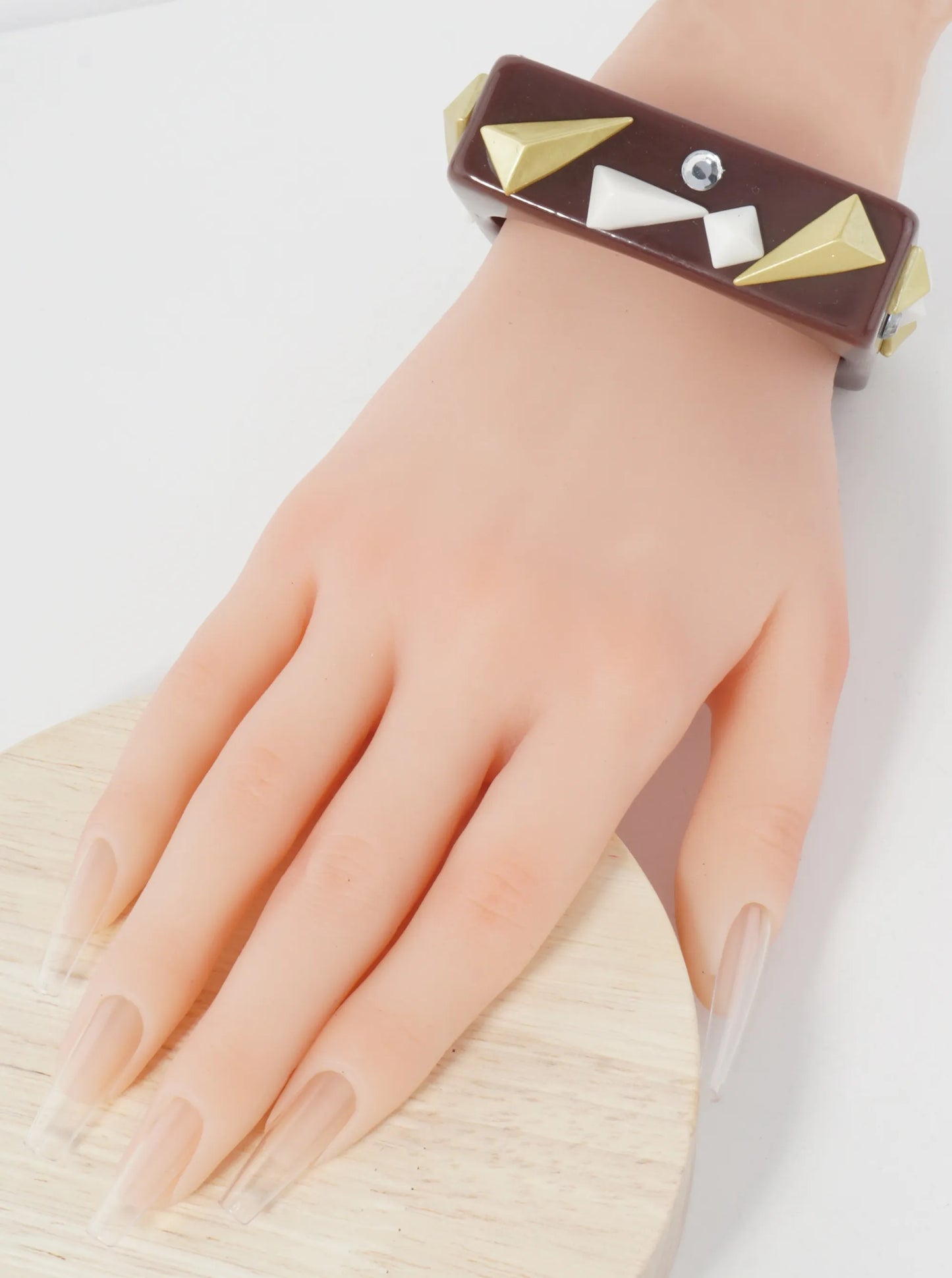 Chunky Geometric Acetate Square Bangle Bracelet