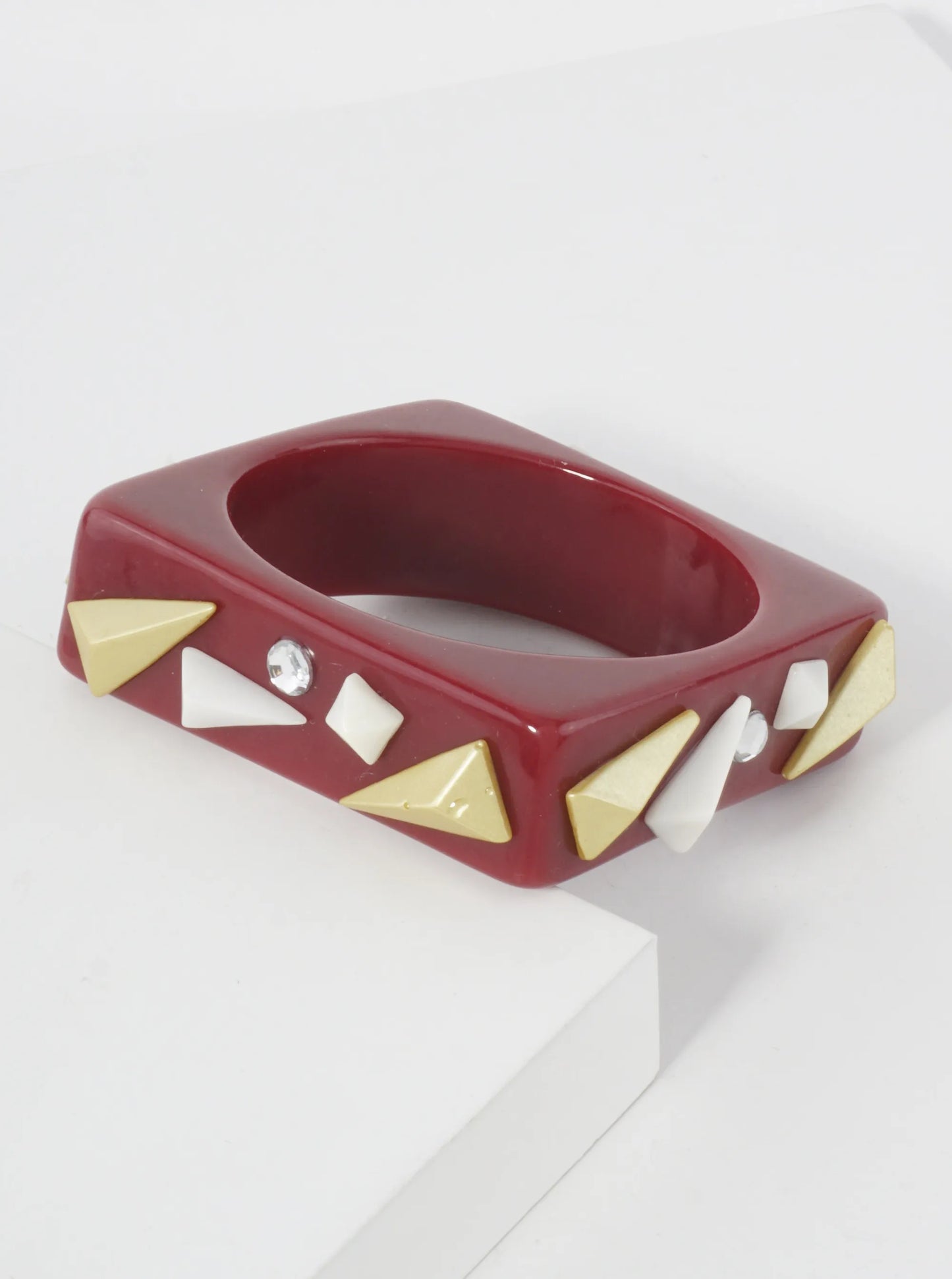 Chunky Geometric Acetate Square Bangle Bracelet