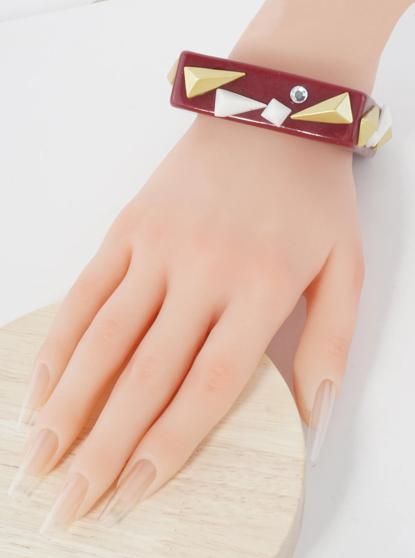 Chunky Geometric Acetate Square Bangle Bracelet