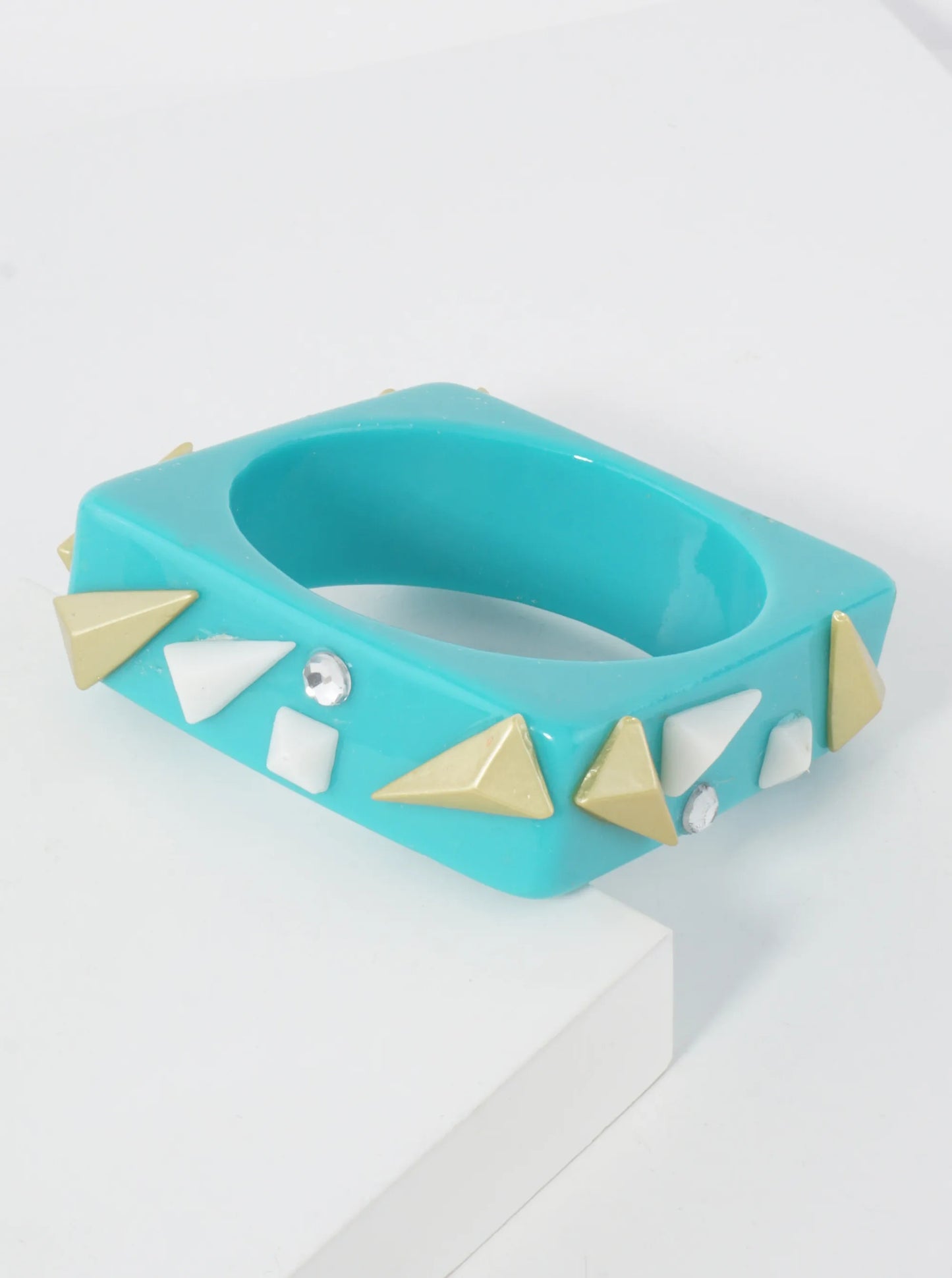 Chunky Geometric Acetate Square Bangle Bracelet