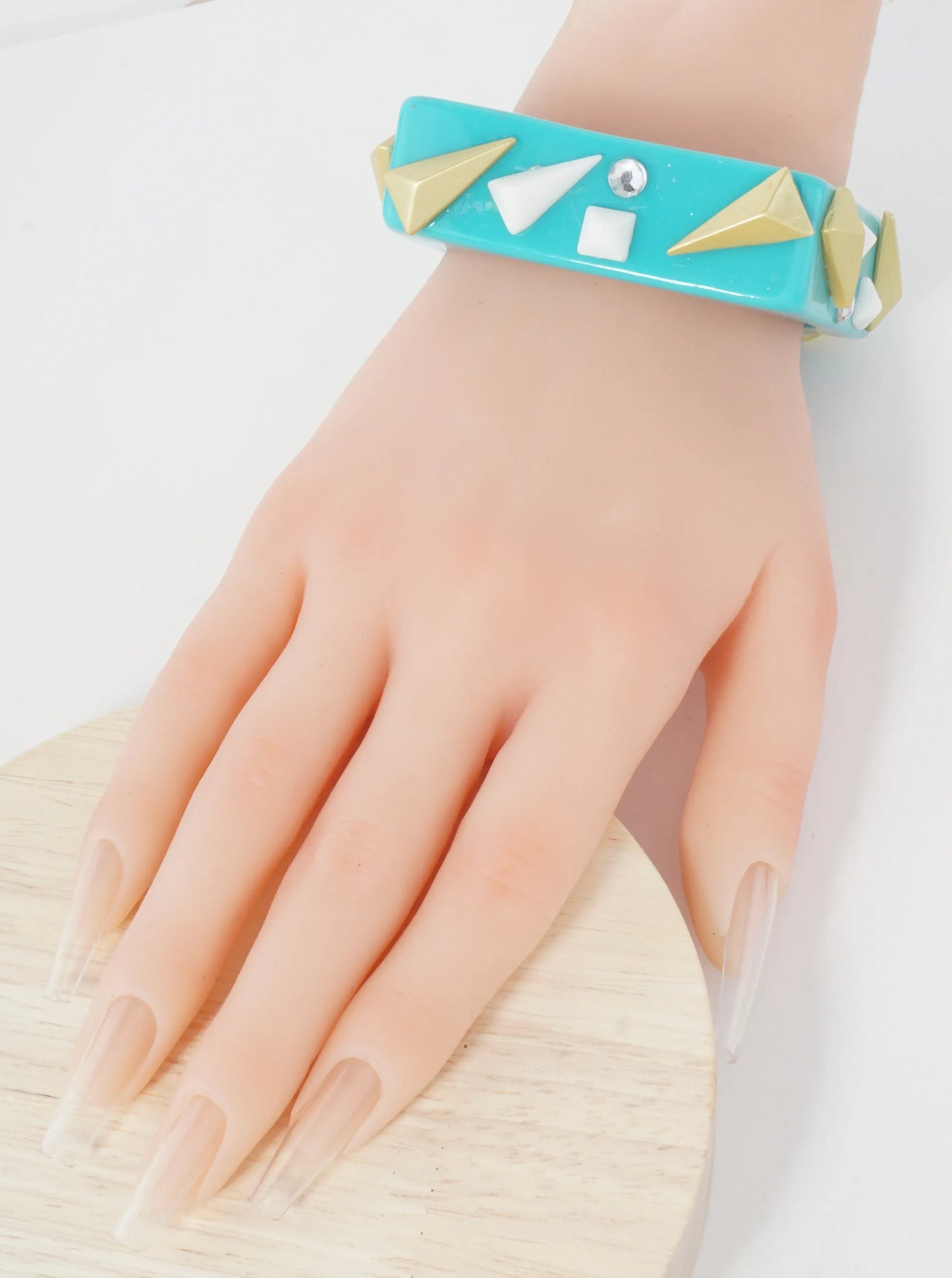 Chunky Geometric Acetate Square Bangle Bracelet
