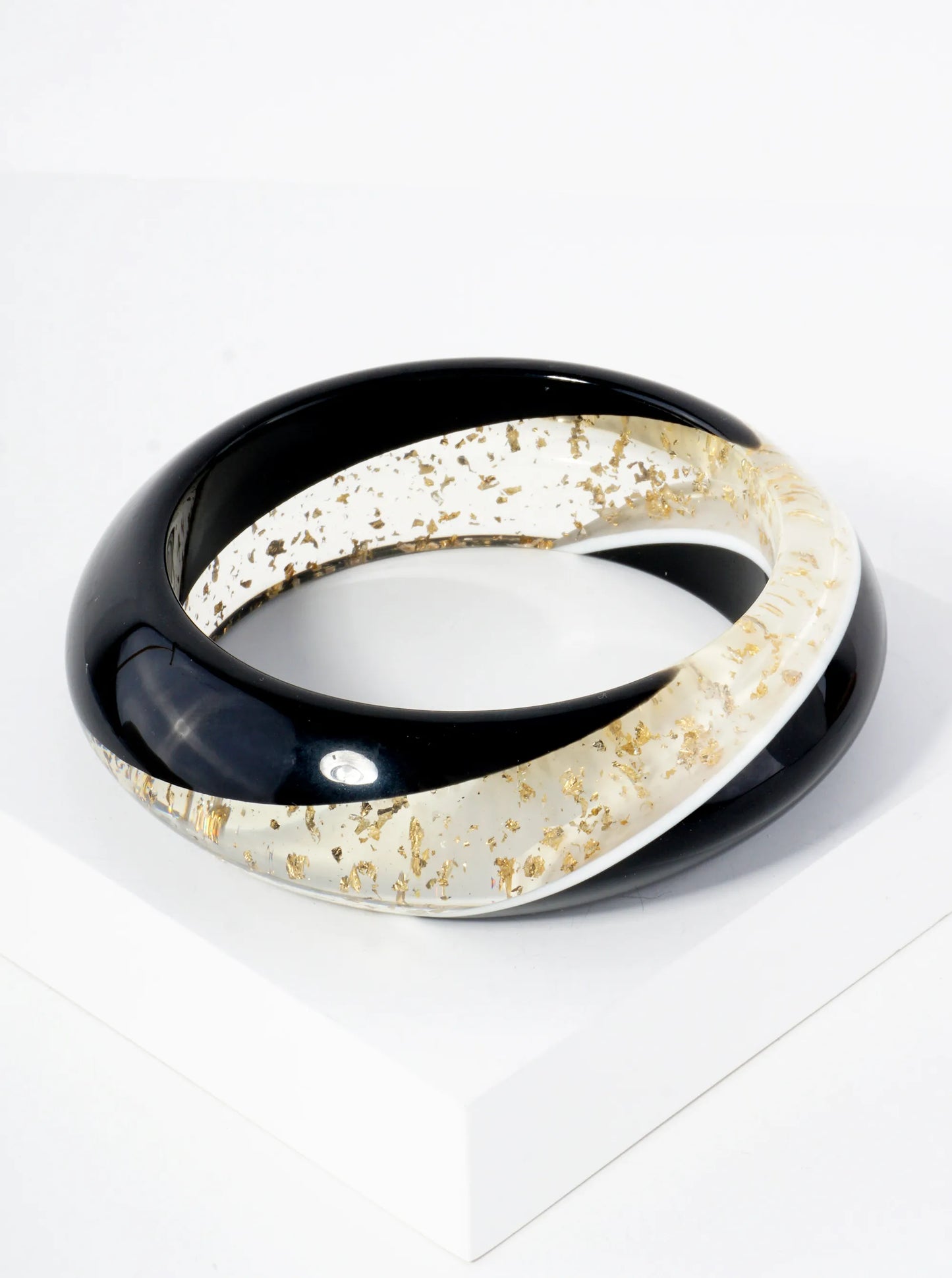 Chunky Glitter Resin Statement Bangle Bracelet