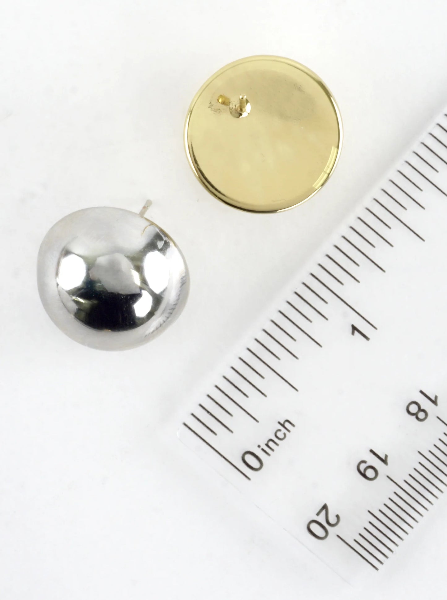 Chunky Puffy Dome Button Stud Earrings