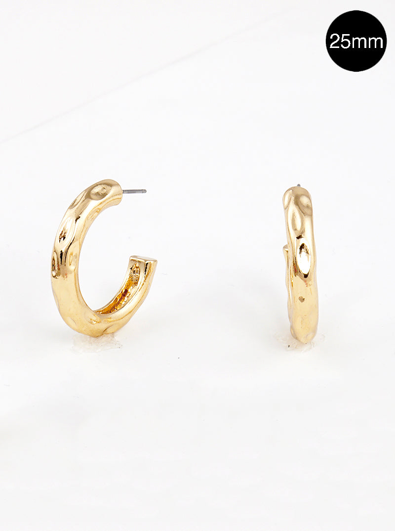 Chunky Organic Open Hoop Earrings