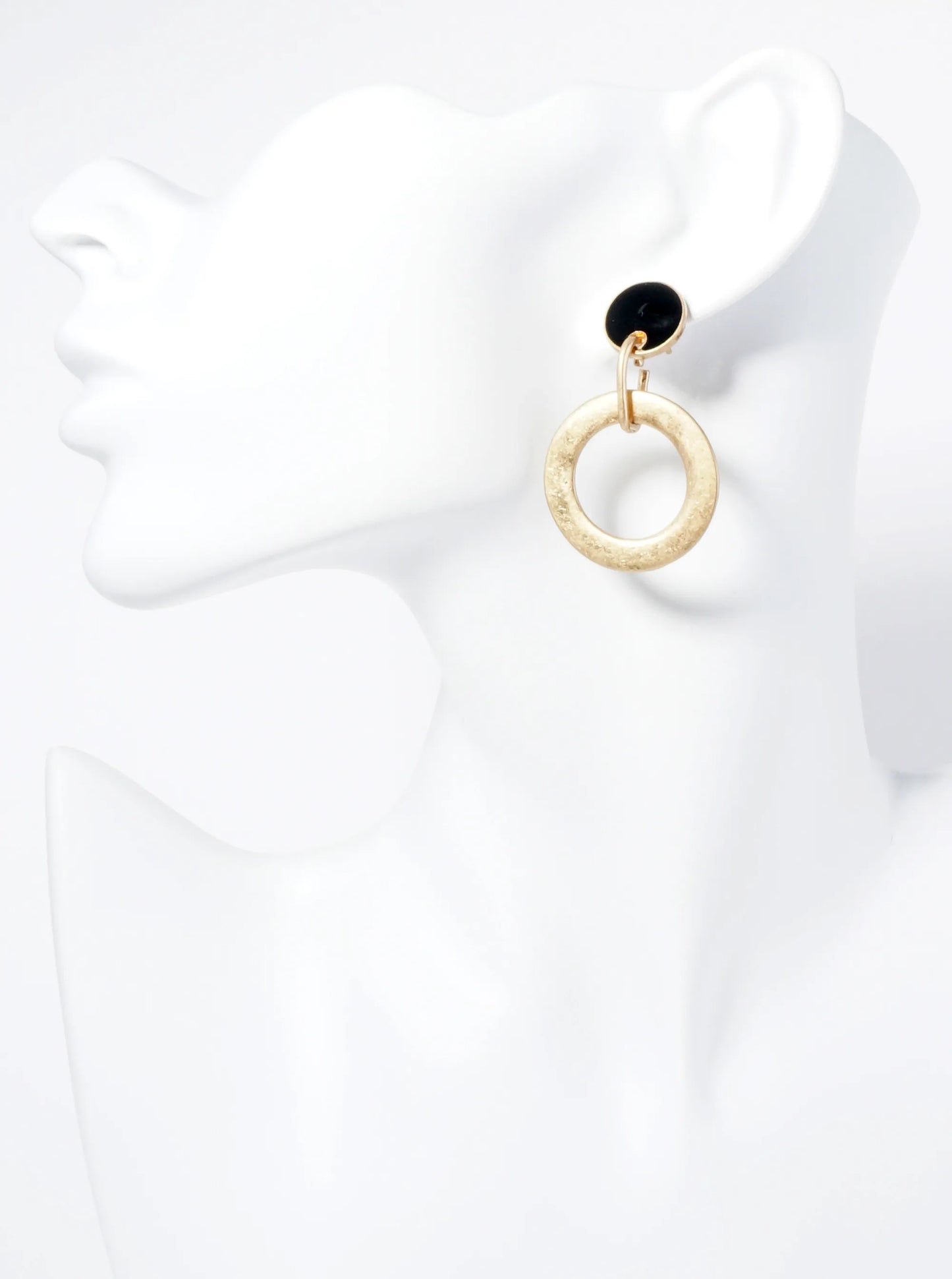 Circle Drop Enamel Dangle Post Earrings