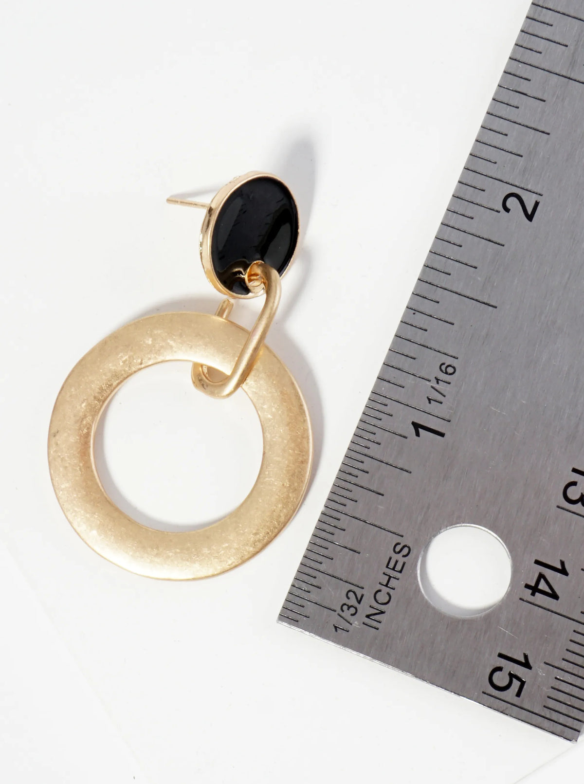Circle Drop Enamel Dangle Post Earrings