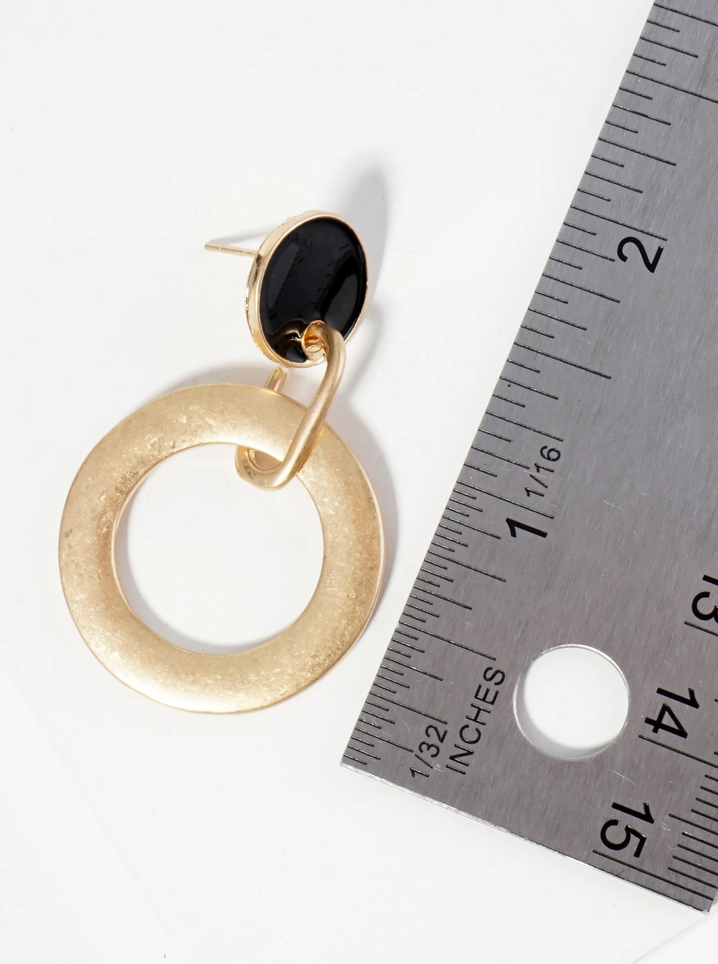 Circle Drop Enamel Dangle Post Earrings