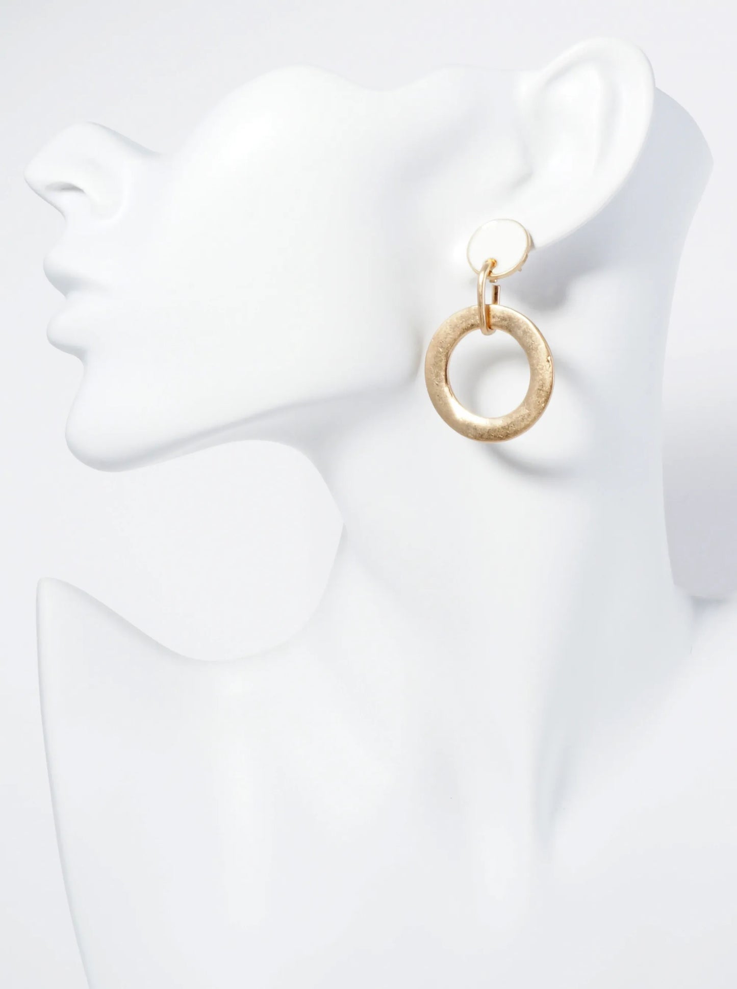 Circle Drop Enamel Dangle Post Earrings