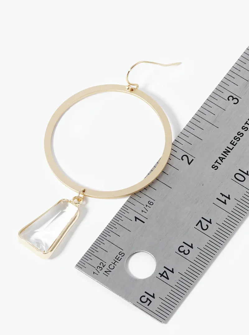 Circle To Glass Drop Crystal Dangle Earrings