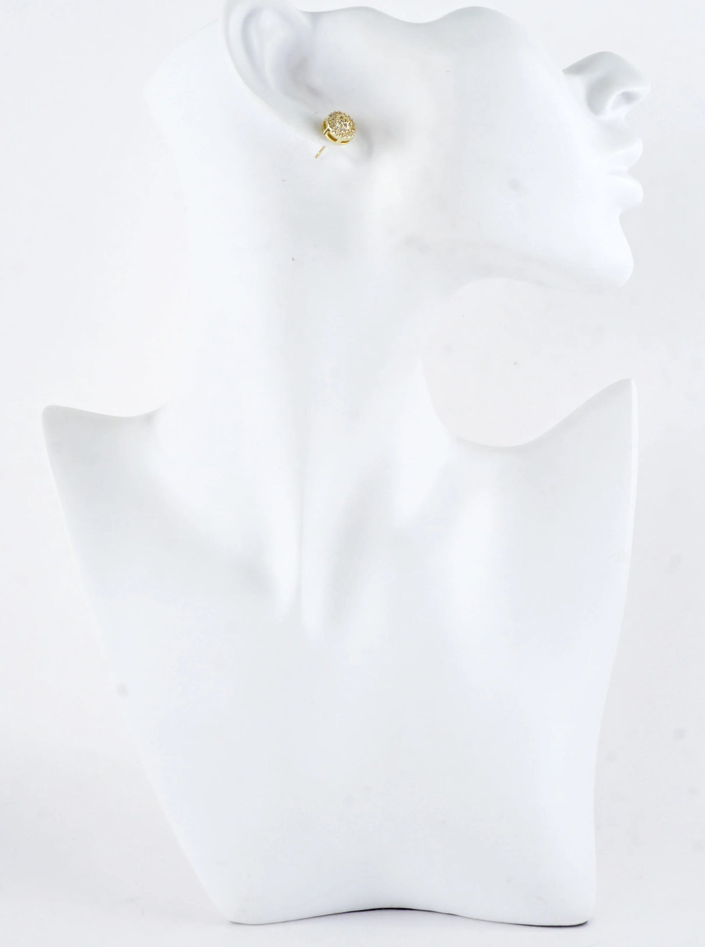 Circular Pave Cubic Zirconia Round Stud Earrings