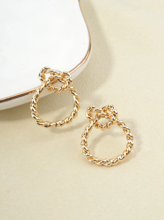 Classic Cable Texture Stud Earrings