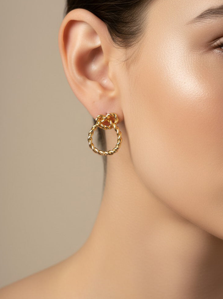 Classic Cable Texture Stud Earrings