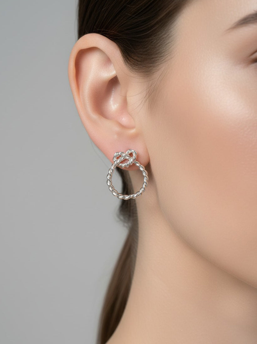 Classic Cable Texture Stud Earrings