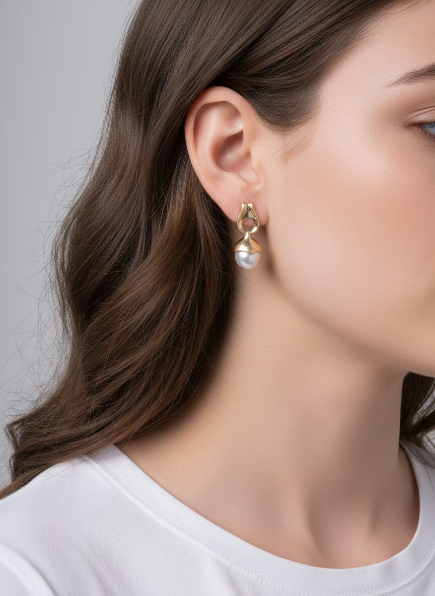 Classic Resin Pearl Dangle Drop Earrings