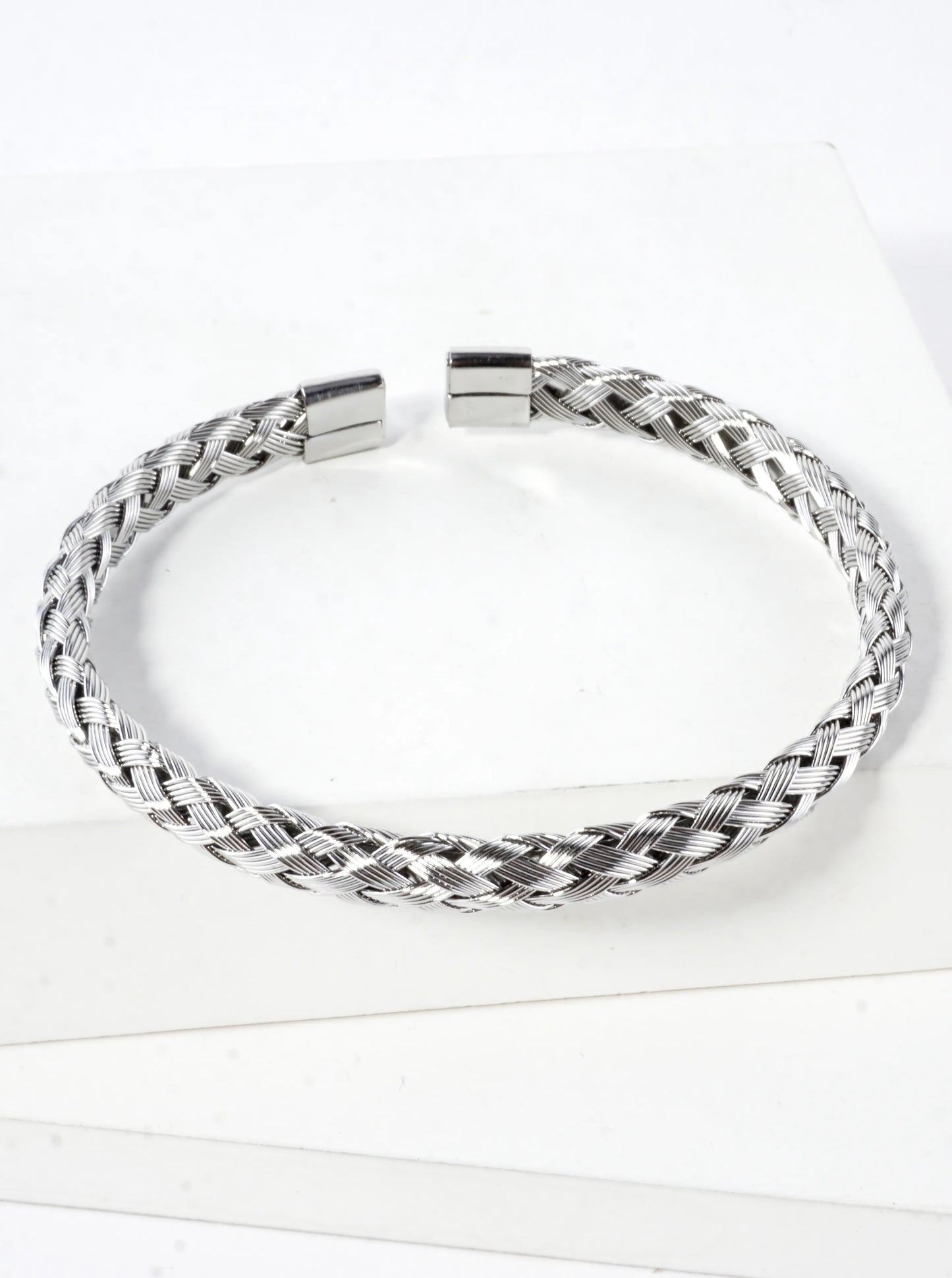 Classy Intertwined Brass Wire Cuff Bangle Bracelet