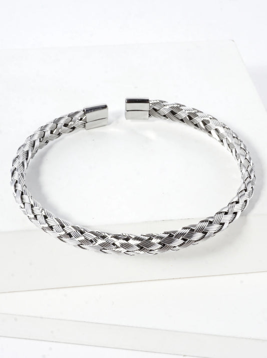 Classy Intertwined Brass Wire Cuff Bangle Bracelet