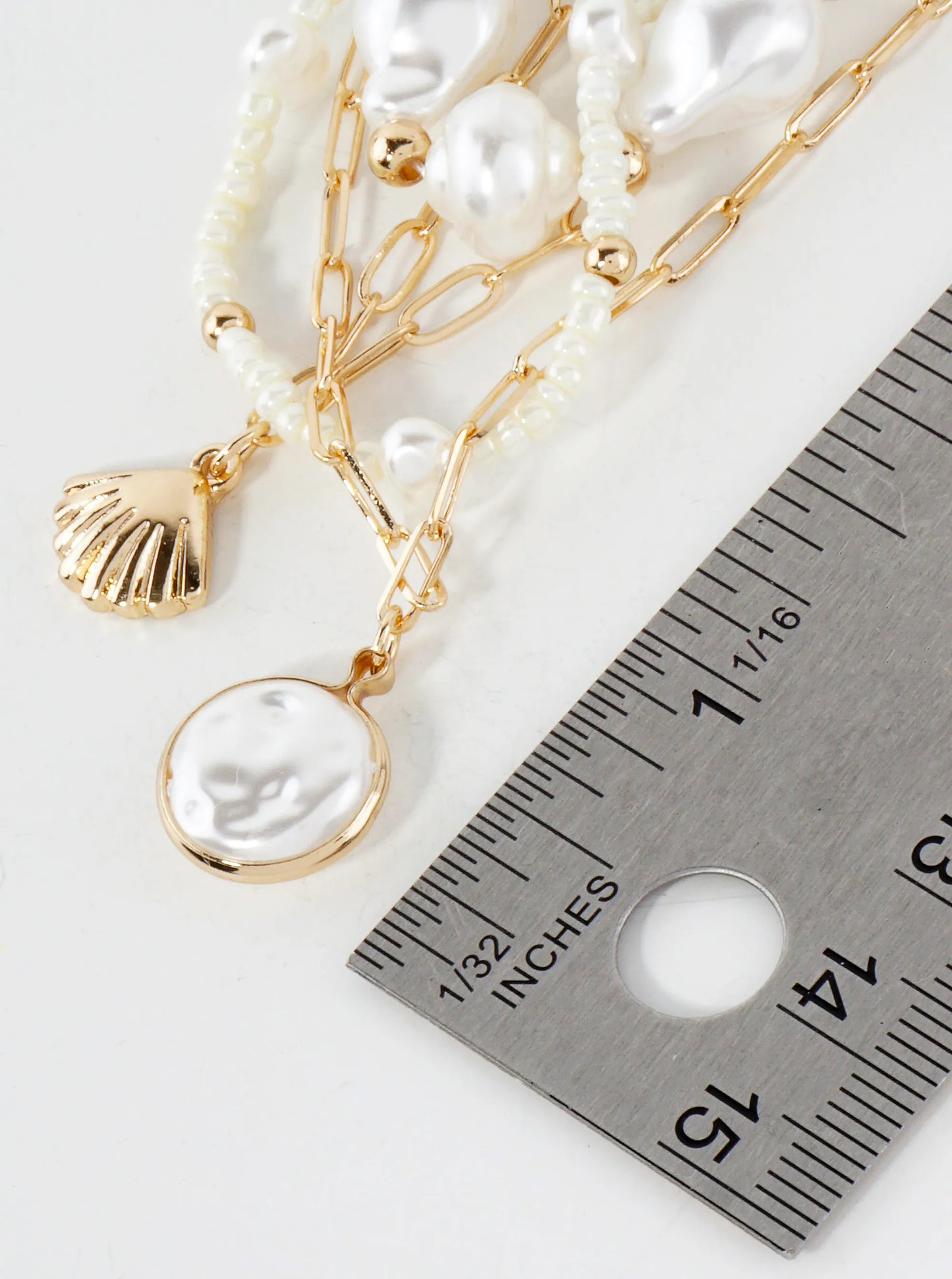 Coastal Glow Pearl Sea-Life Layered Necklace