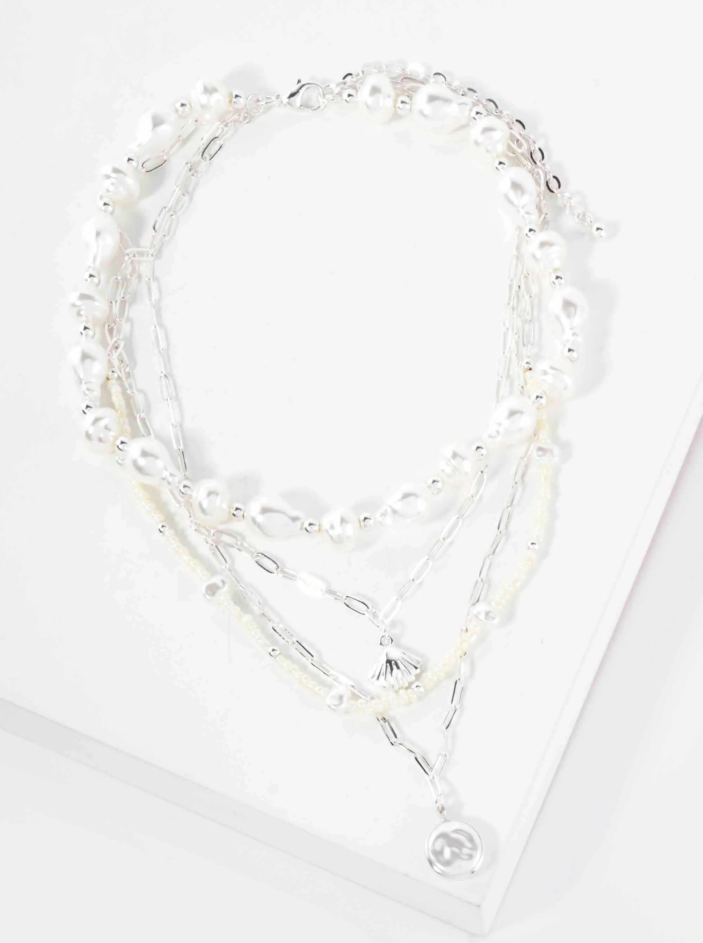 Coastal Glow Pearl Sea-Life Layered Necklace
