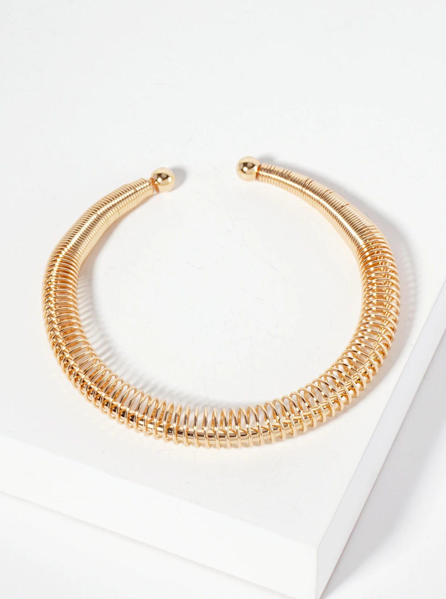 Coiled Metal Wire Open Cuff Bracelet