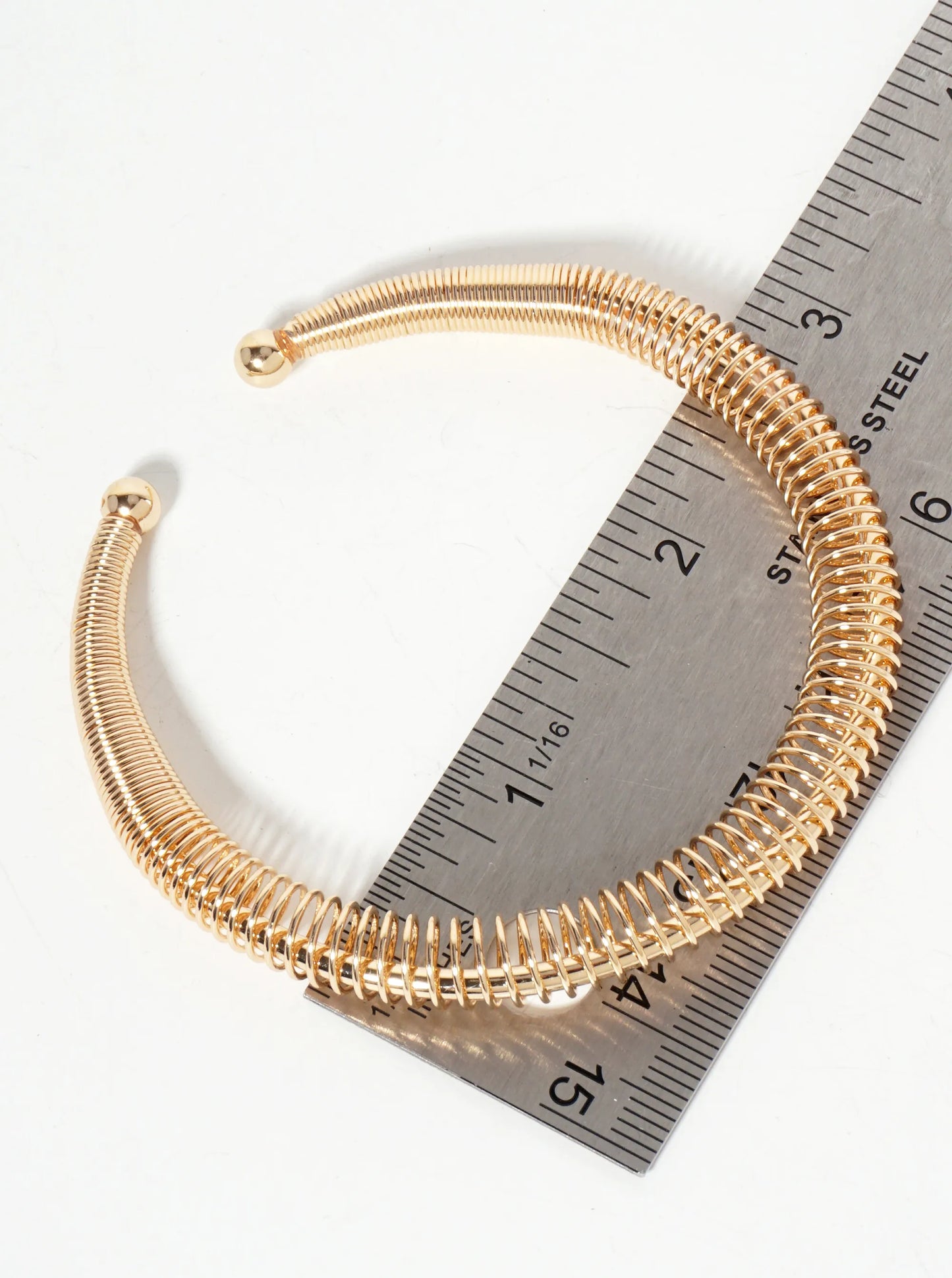 Coiled Metal Wire Open Cuff Bracelet