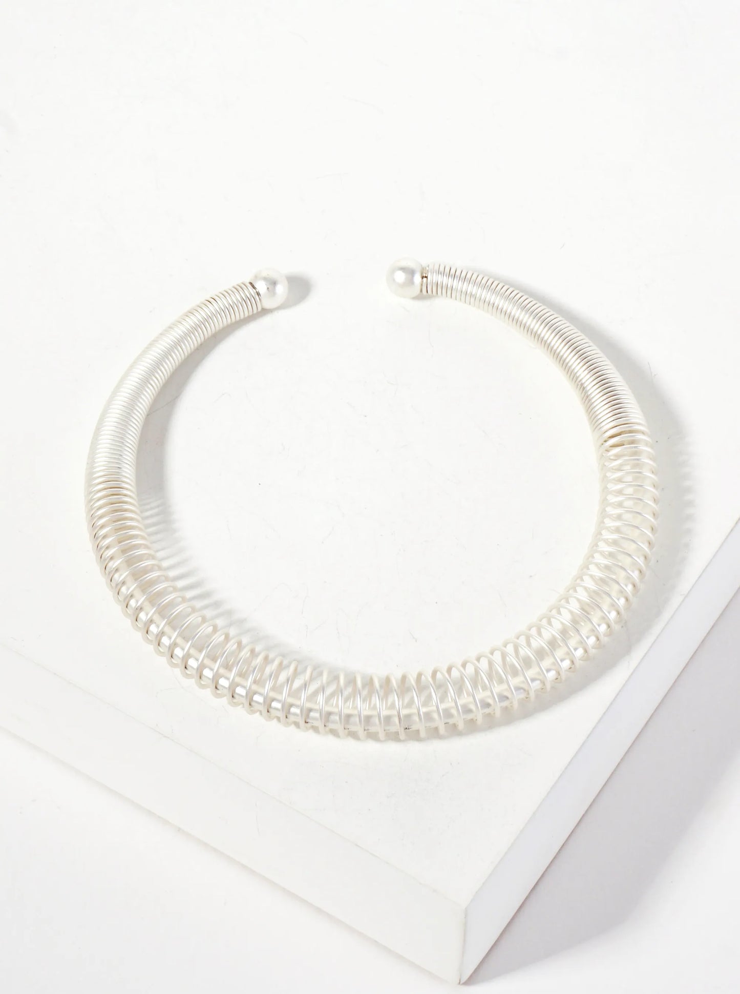 Coiled Metal Wire Open Cuff Bracelet