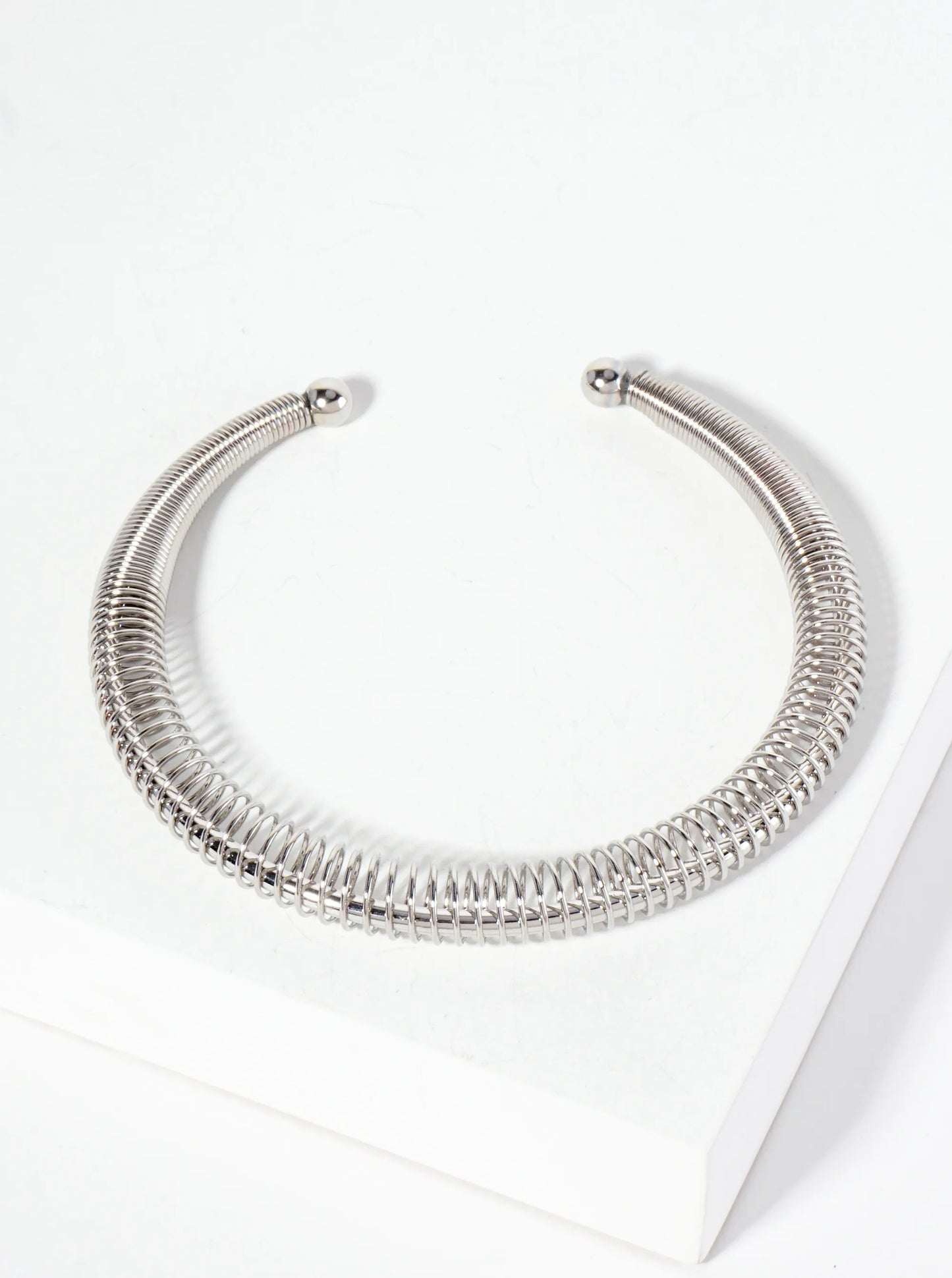 Coiled Metal Wire Open Cuff Bracelet