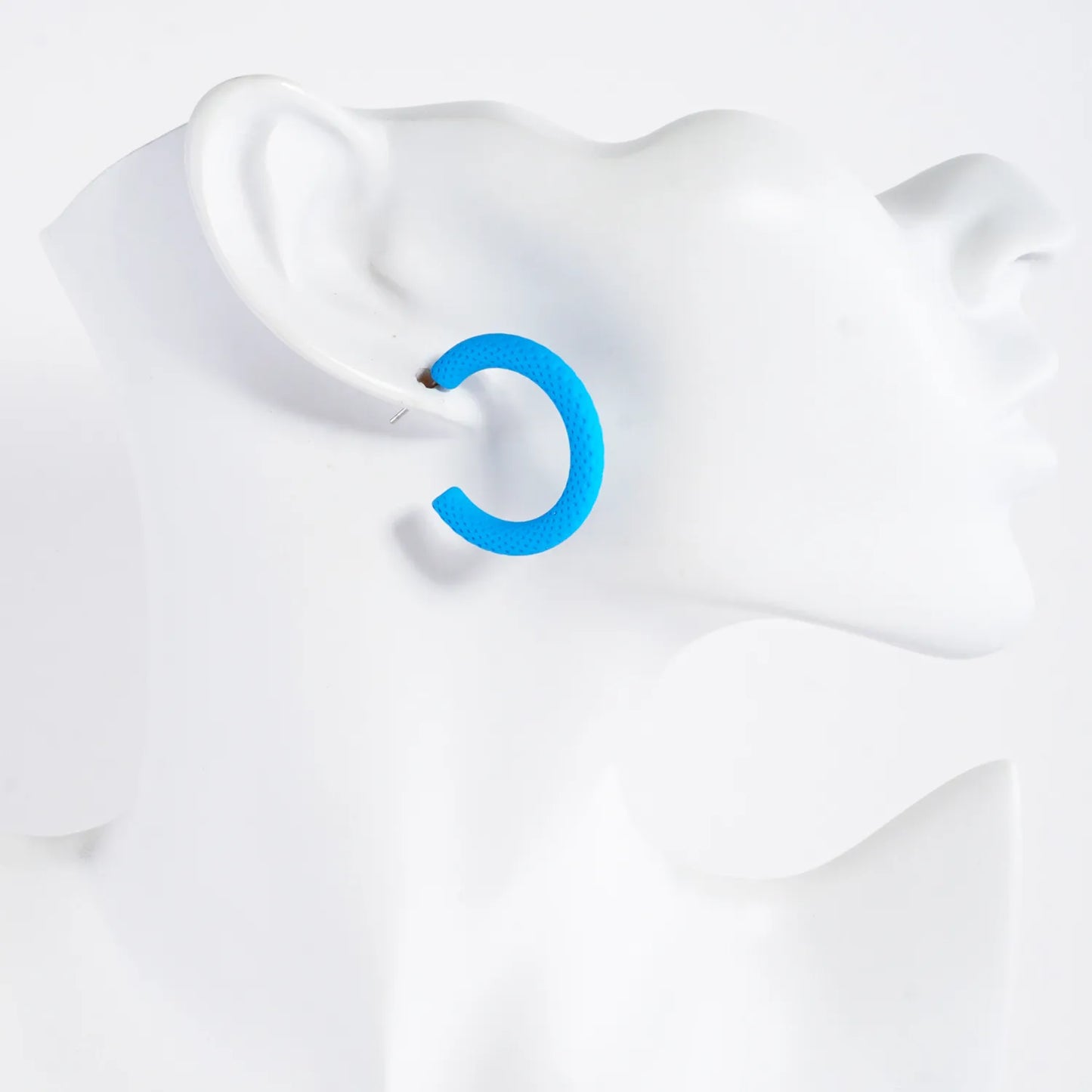 Color-Coated 30mm Textured Open Hoop Earrings
