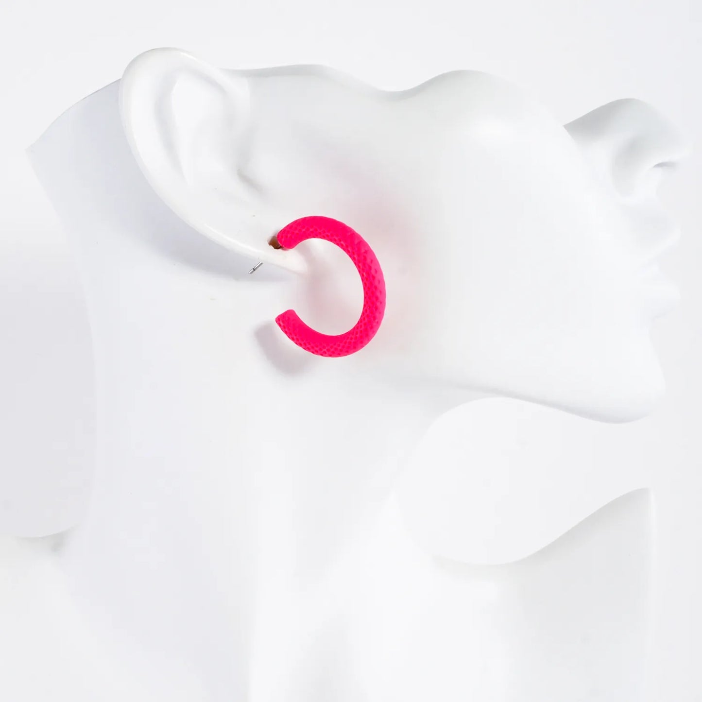 Color-Coated 30mm Textured Open Hoop Earrings