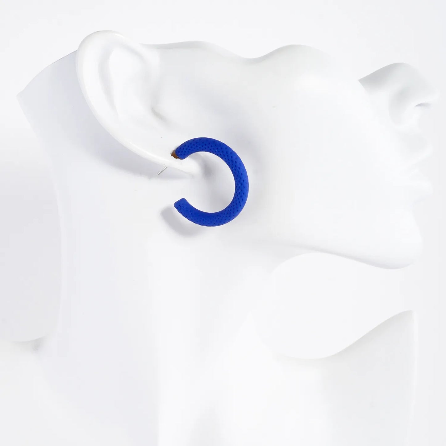 Color-Coated 30mm Textured Open Hoop Earrings