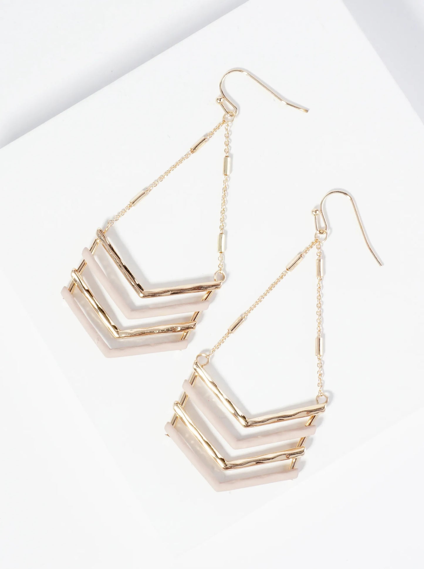 Color Coated Arrow Drop Chain Dangle Earrings