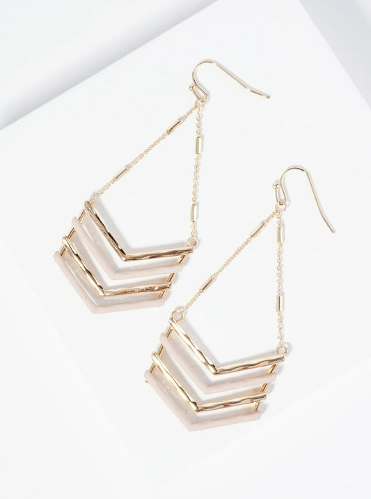 Color Coated Arrow Drop Chain Dangle Earrings