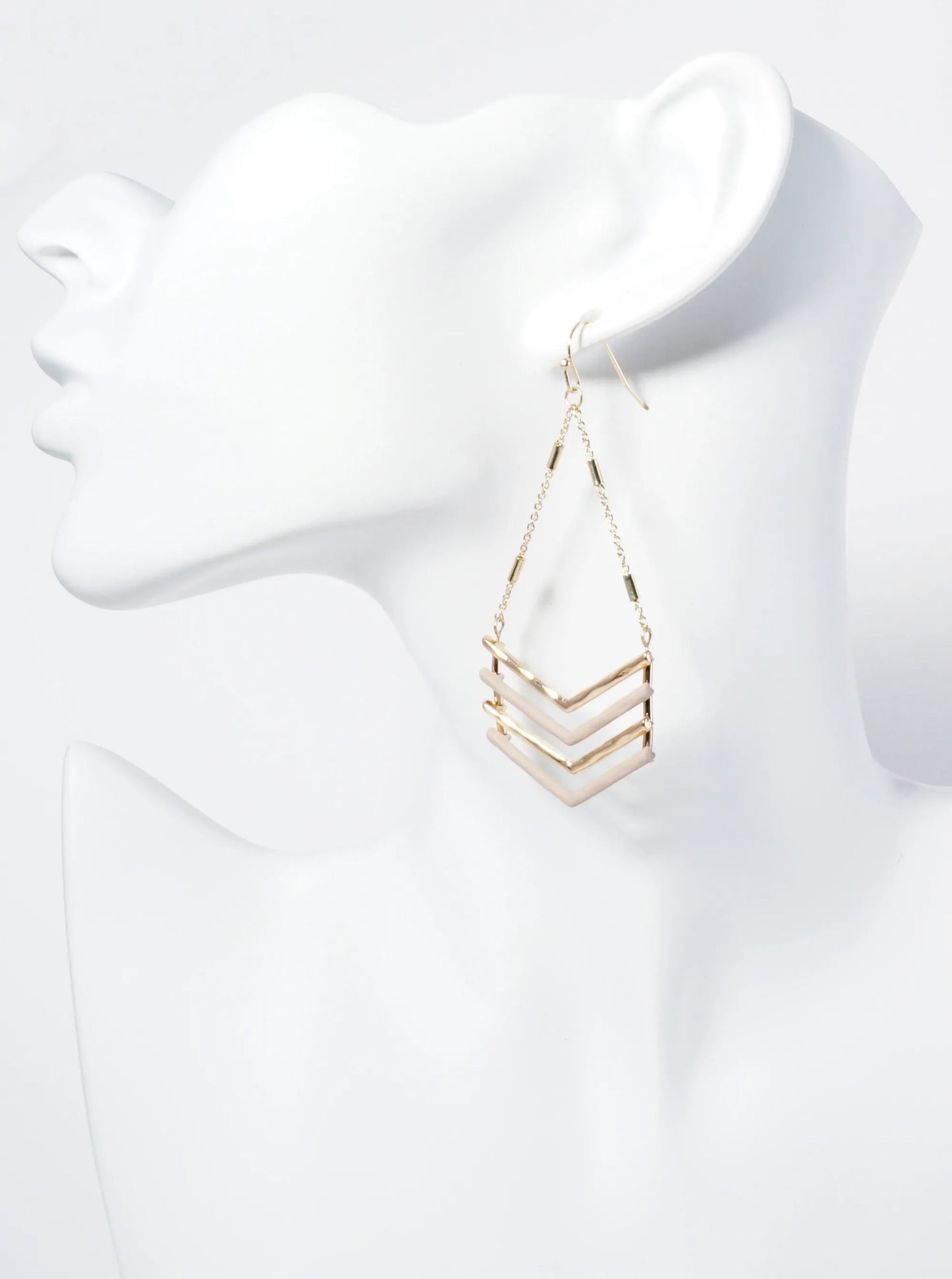 Color Coated Arrow Drop Chain Dangle Earrings