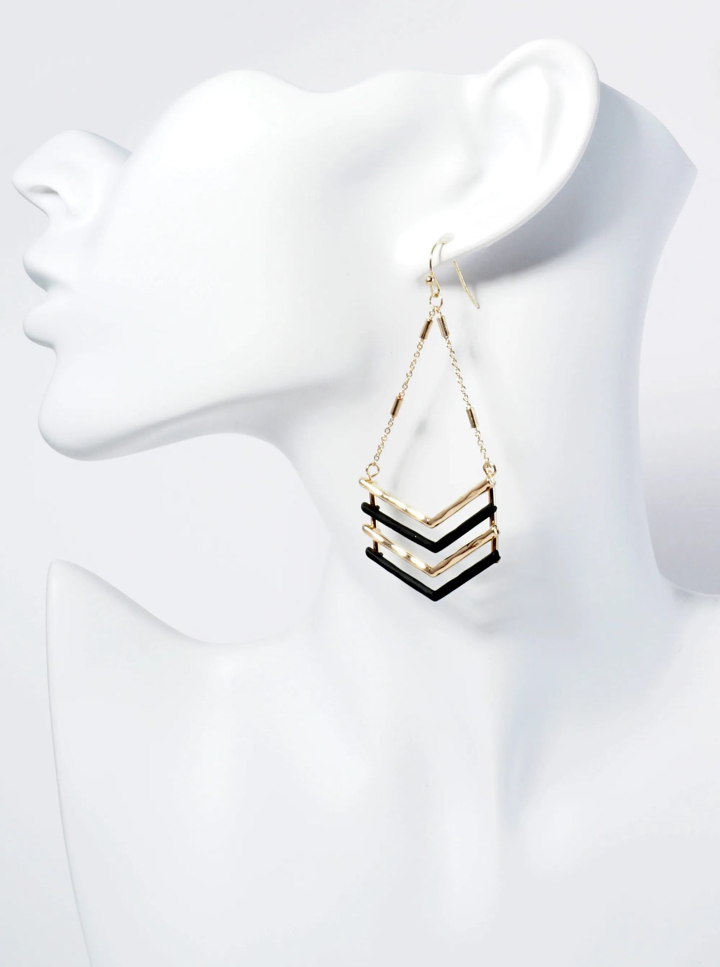 Color Coated Arrow Drop Chain Dangle Earrings