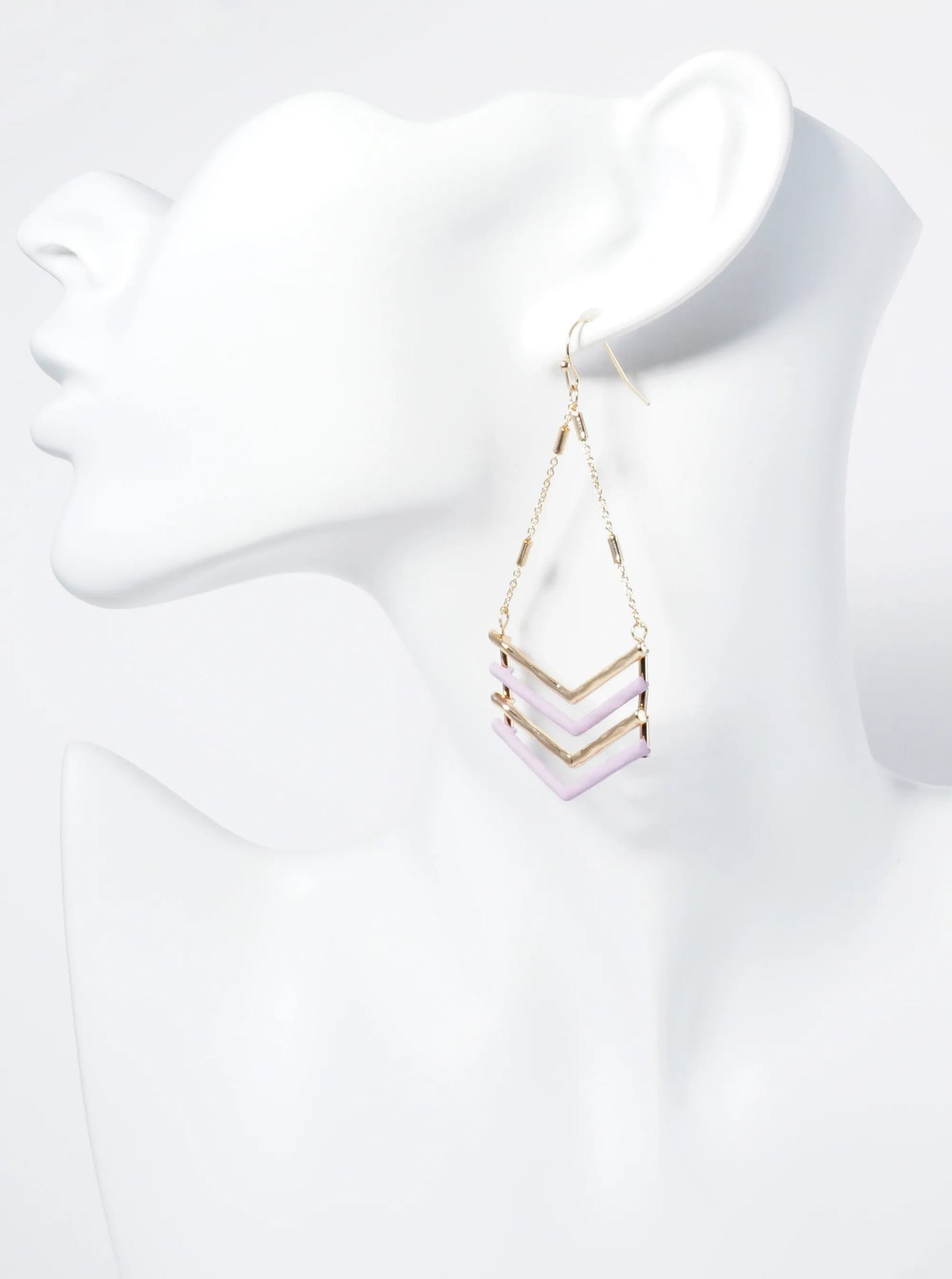 Color Coated Arrow Drop Chain Dangle Earrings