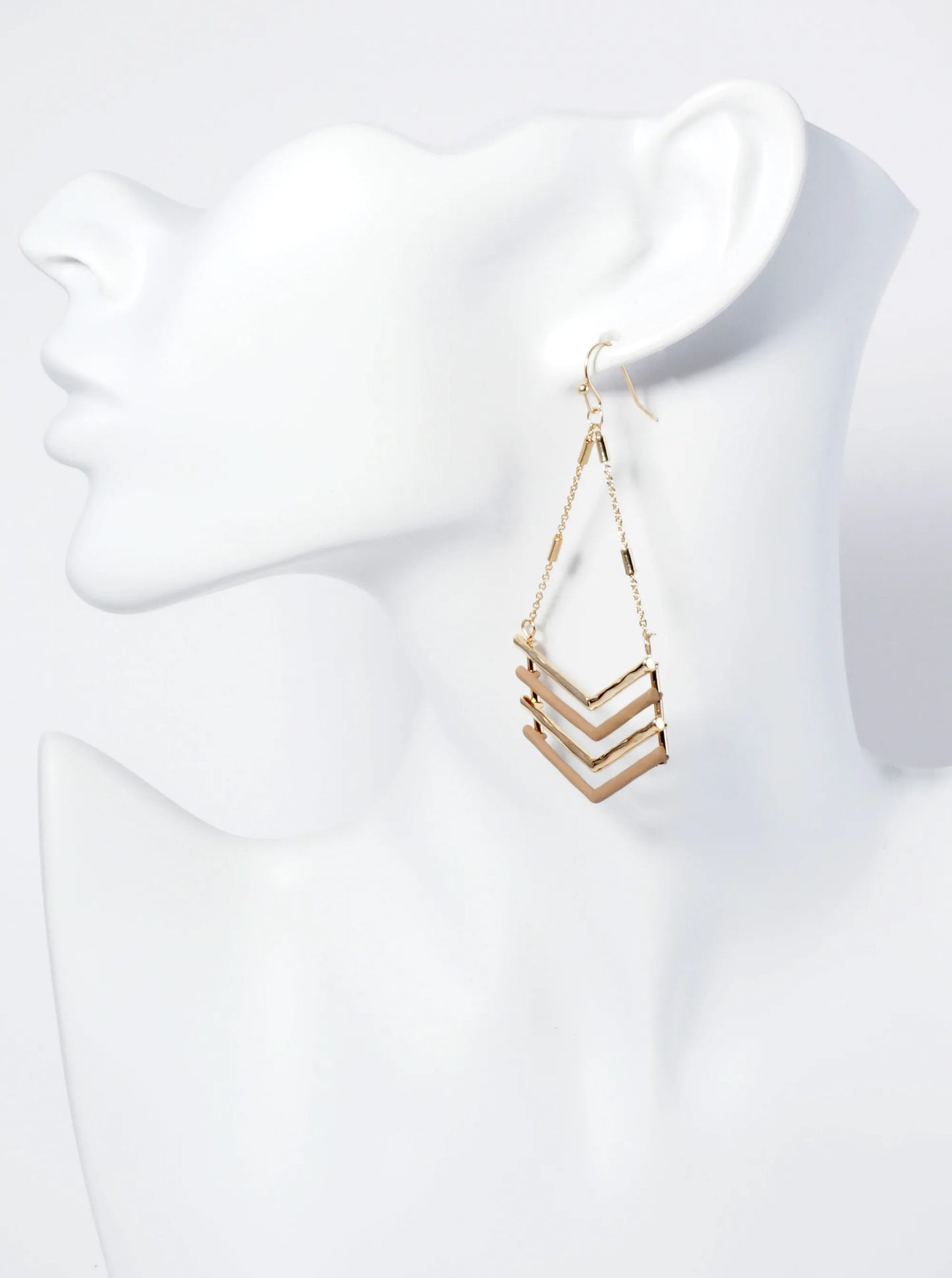Color Coated Arrow Drop Chain Dangle Earrings