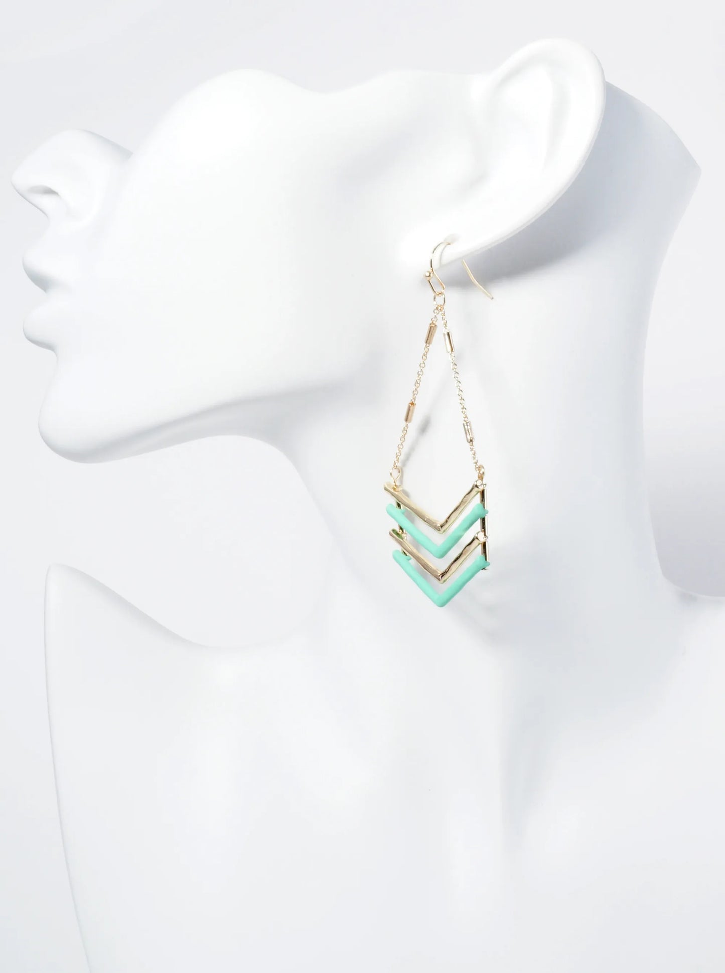 Color Coated Arrow Drop Chain Dangle Earrings