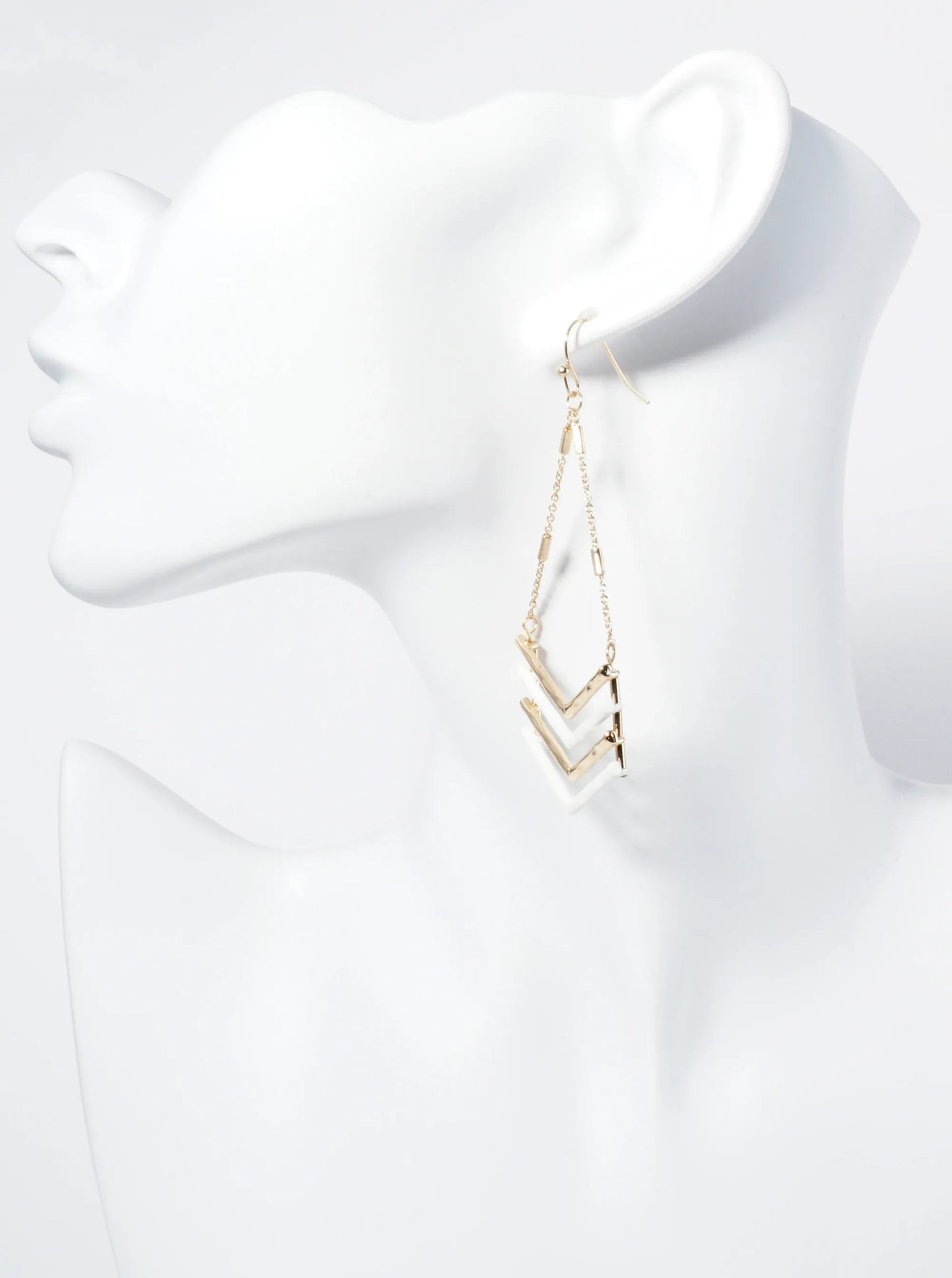 Color Coated Arrow Drop Chain Dangle Earrings