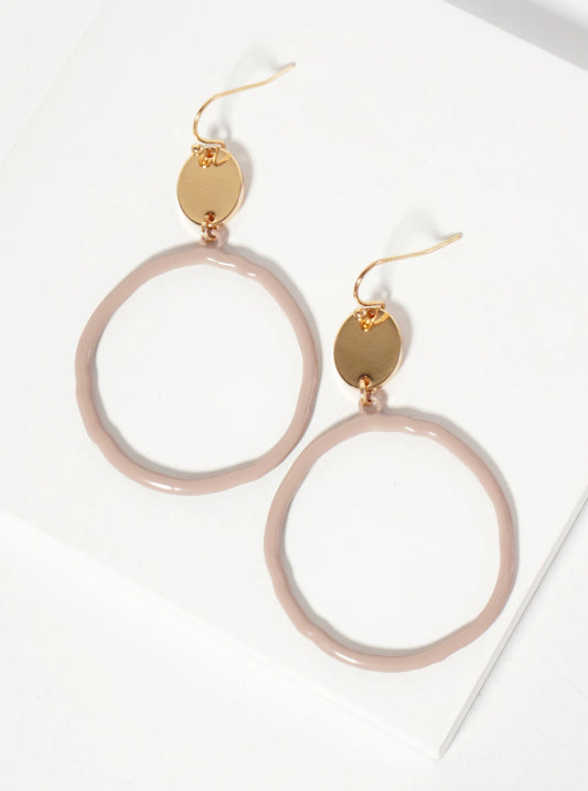 Color-Coated Circle Drop Dangle Earrings