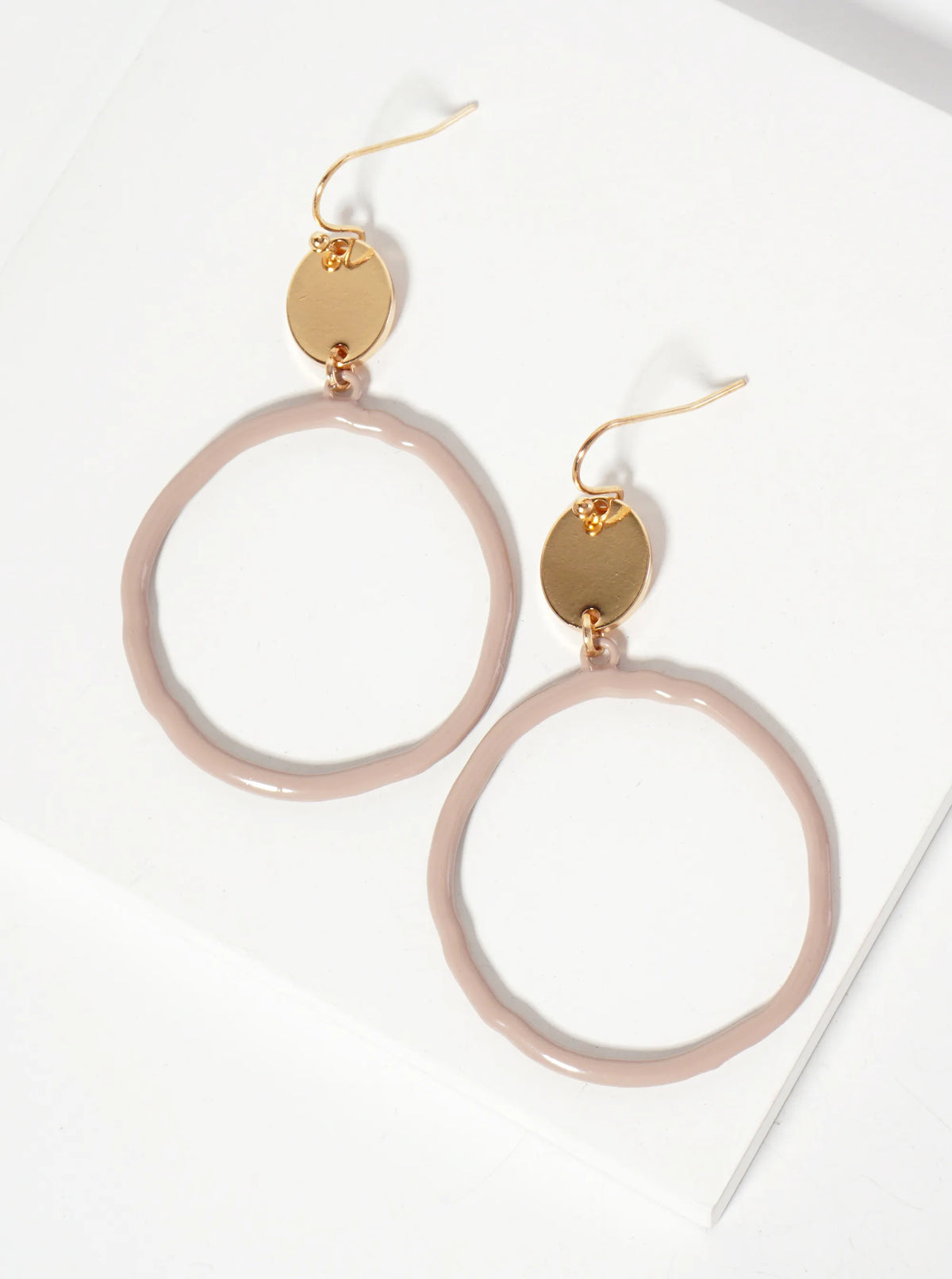 Color-Coated Circle Drop Dangle Earrings