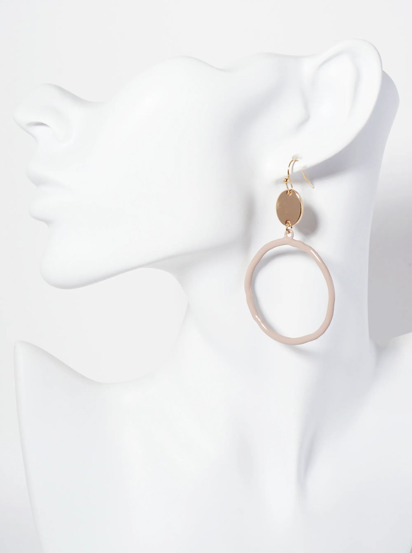 Color-Coated Circle Drop Dangle Earrings