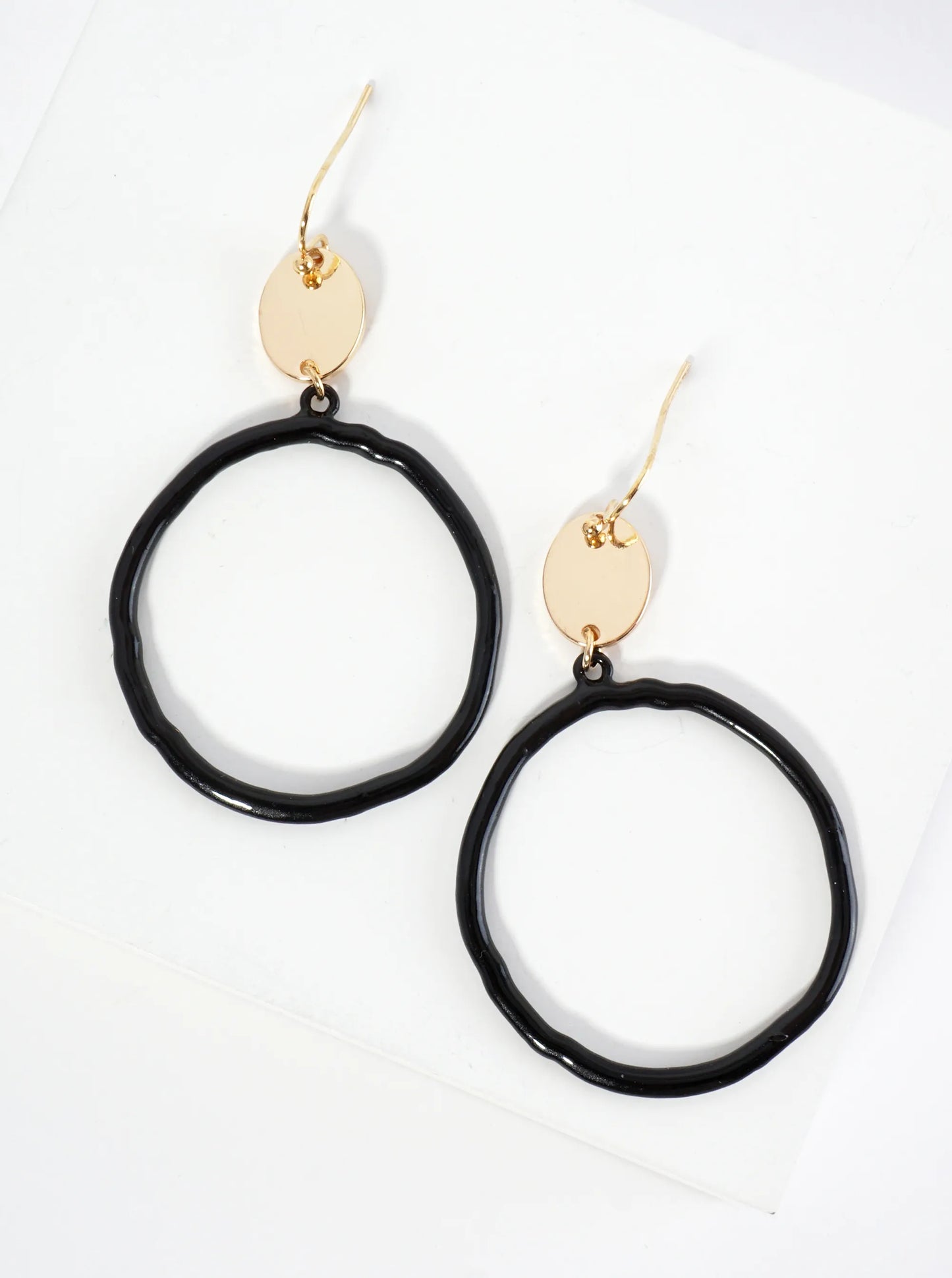 Color-Coated Circle Drop Dangle Earrings