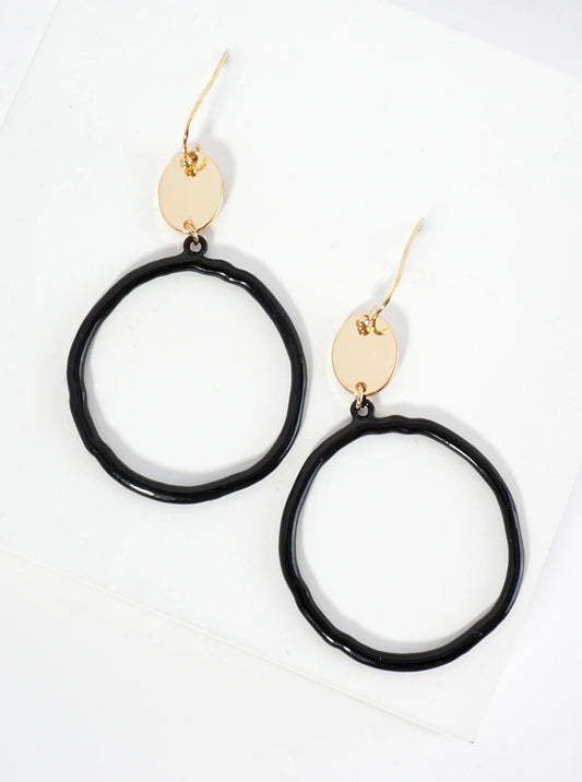 Color-Coated Circle Drop Dangle Earrings