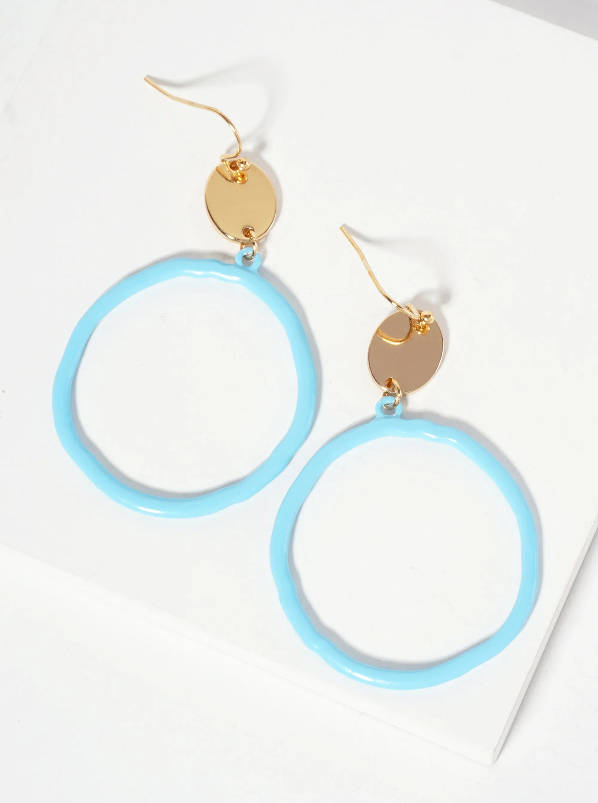 Color-Coated Circle Drop Dangle Earrings