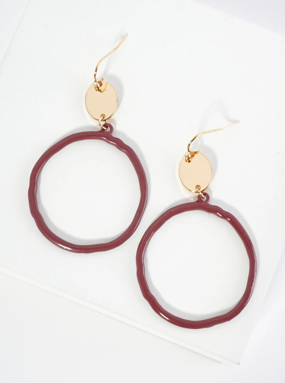 Color-Coated Circle Drop Dangle Earrings