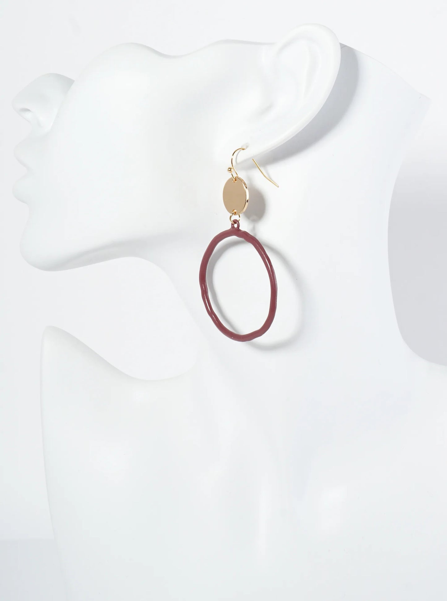 Color-Coated Circle Drop Dangle Earrings