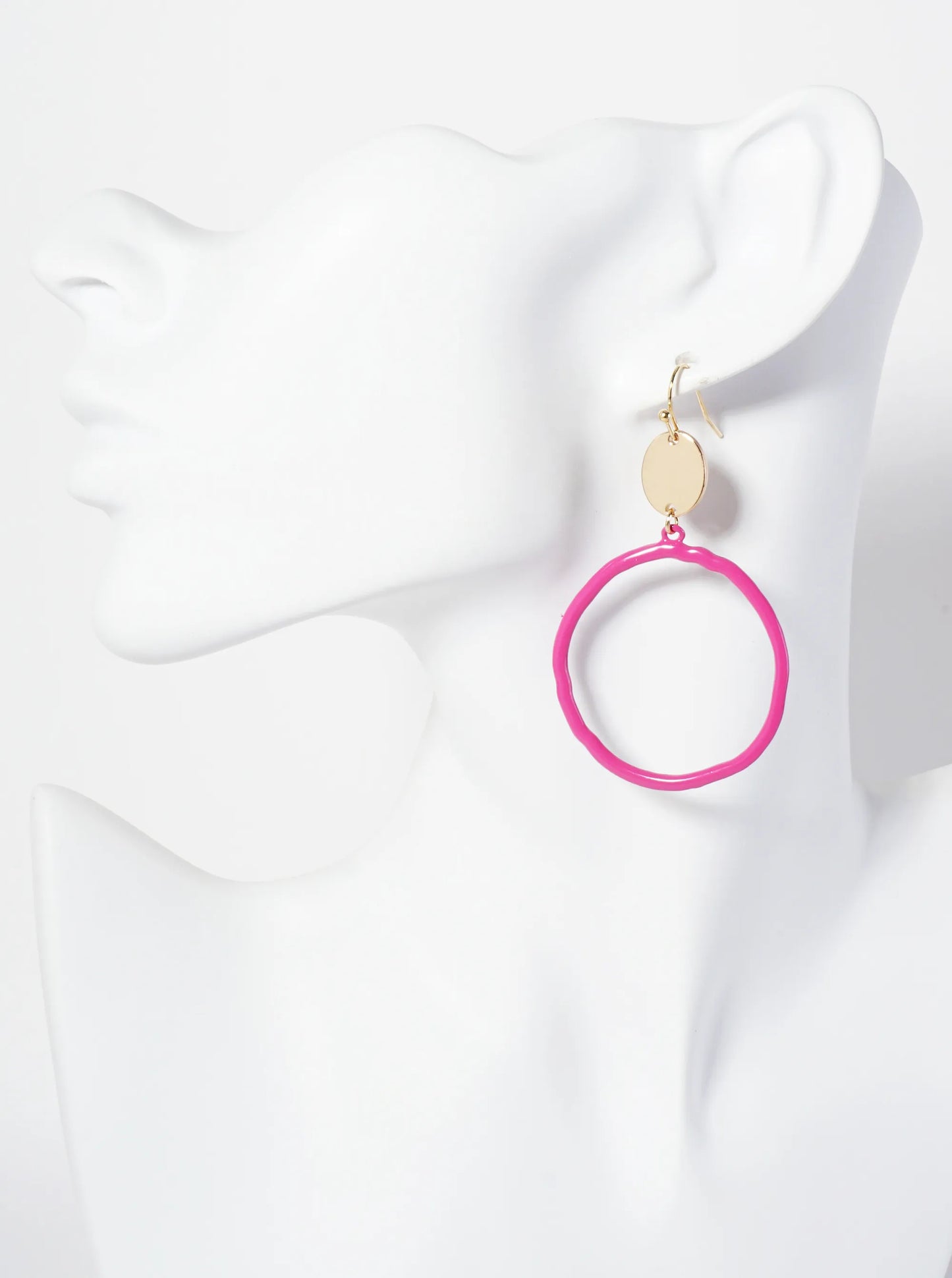 Color-Coated Circle Drop Dangle Earrings