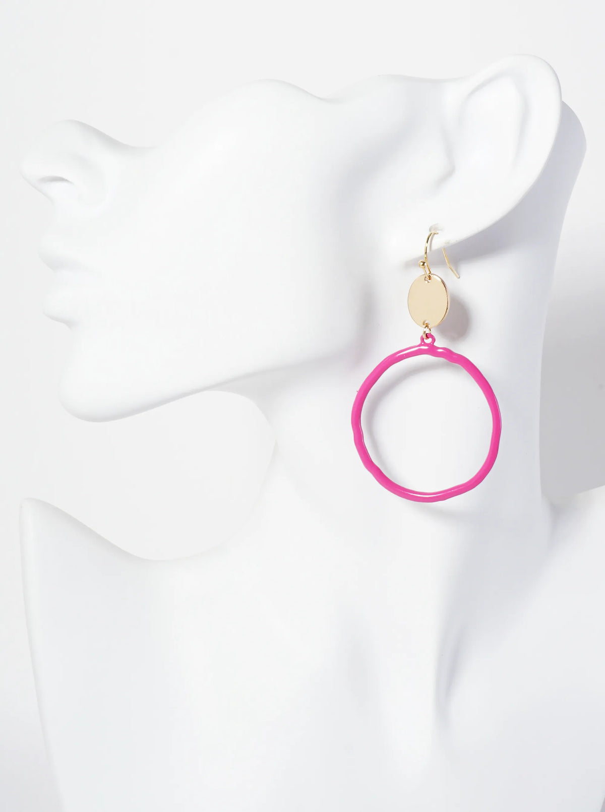 Color-Coated Circle Drop Dangle Earrings