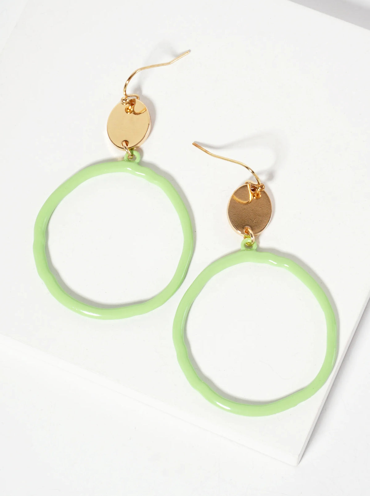 Color-Coated Circle Drop Dangle Earrings