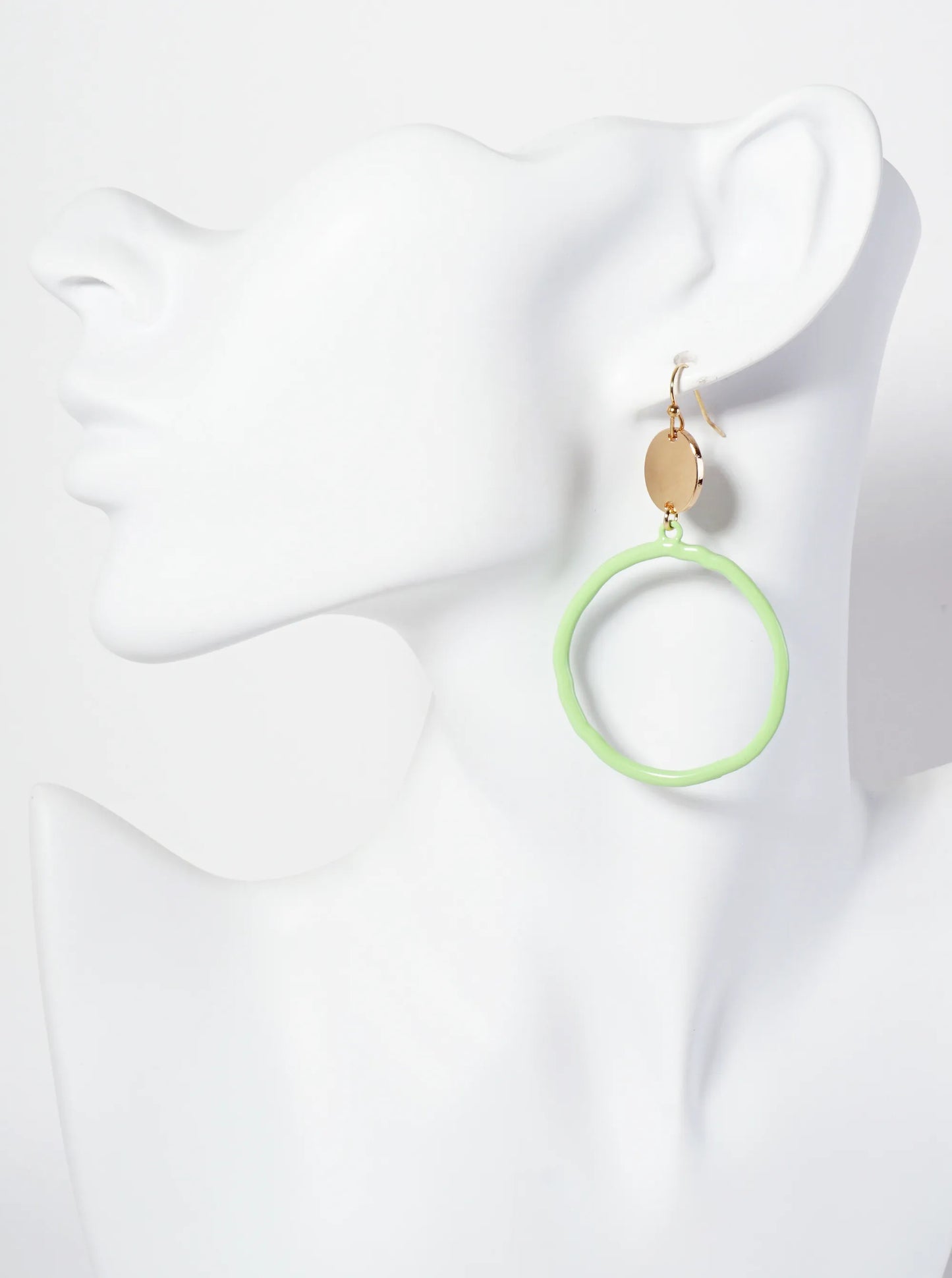 Color-Coated Circle Drop Dangle Earrings
