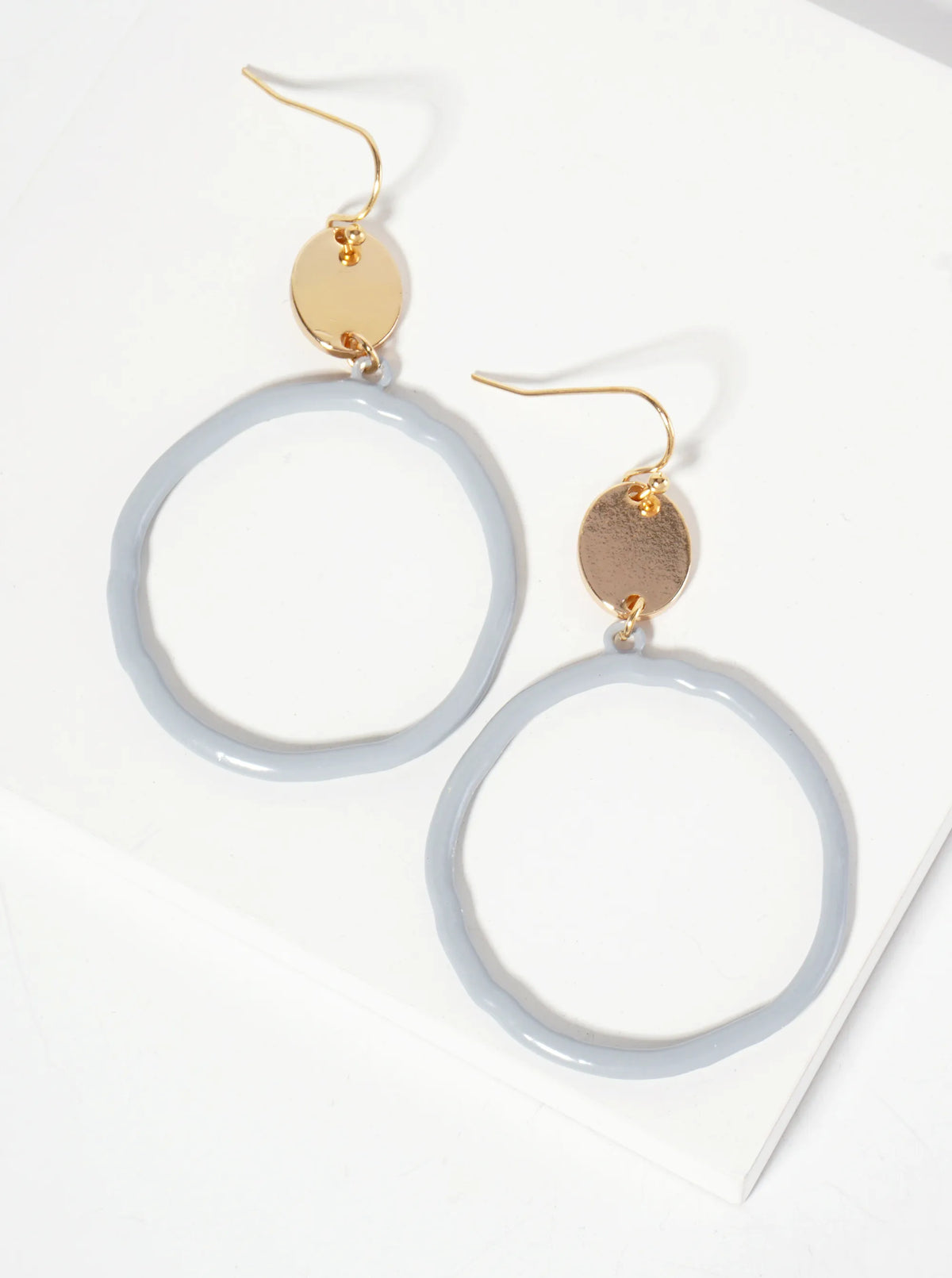 Color-Coated Circle Drop Dangle Earrings